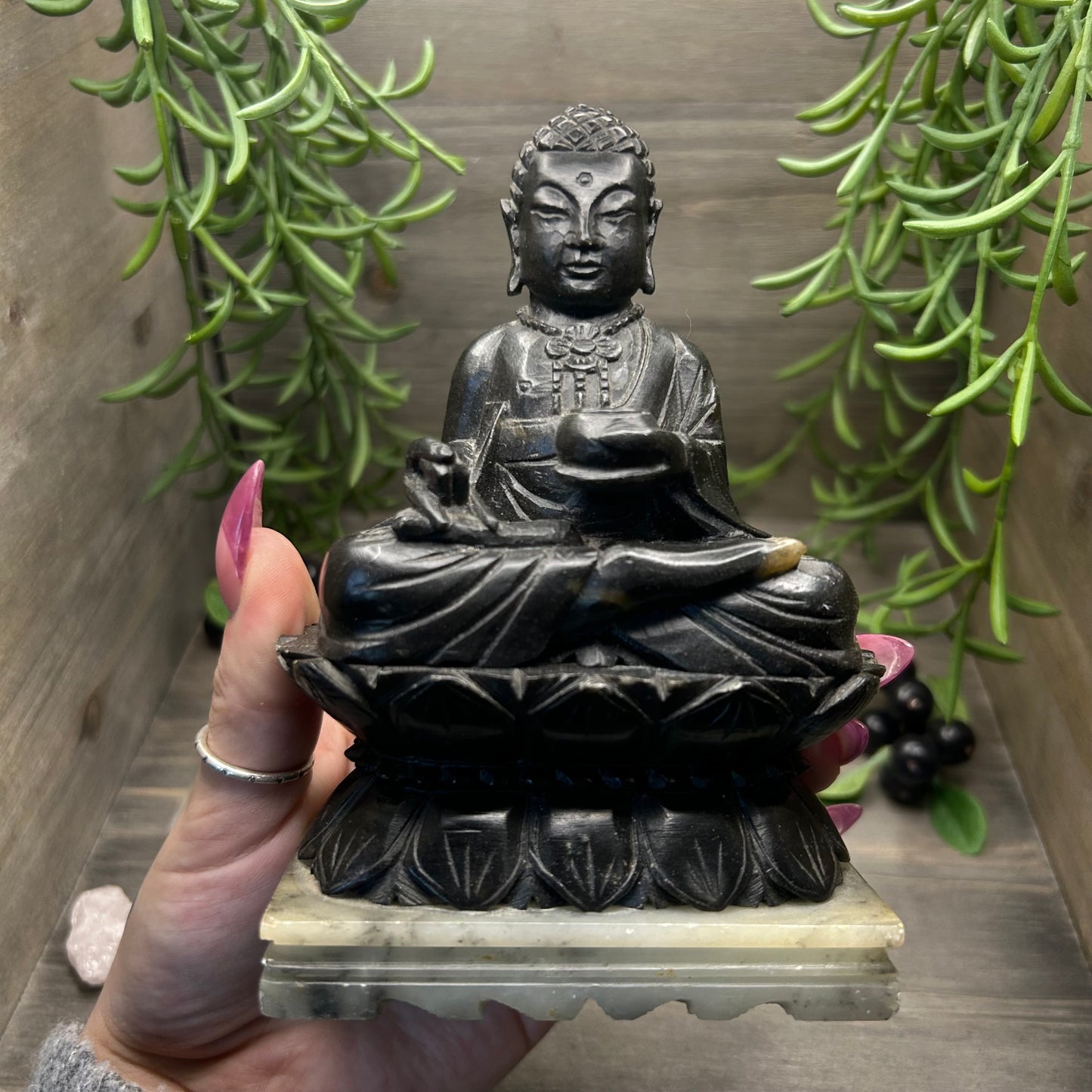 serpentine buddha on jade