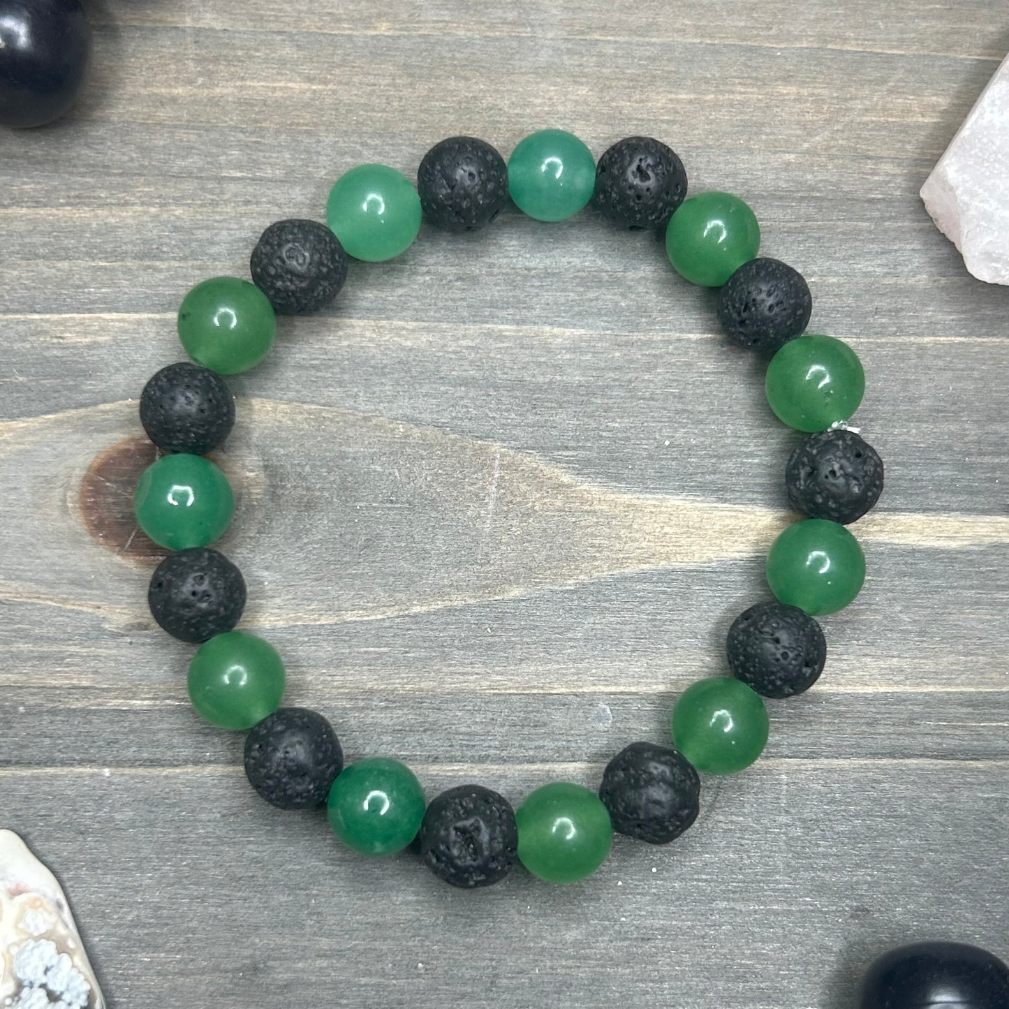 aventurine+lava stone bracelet