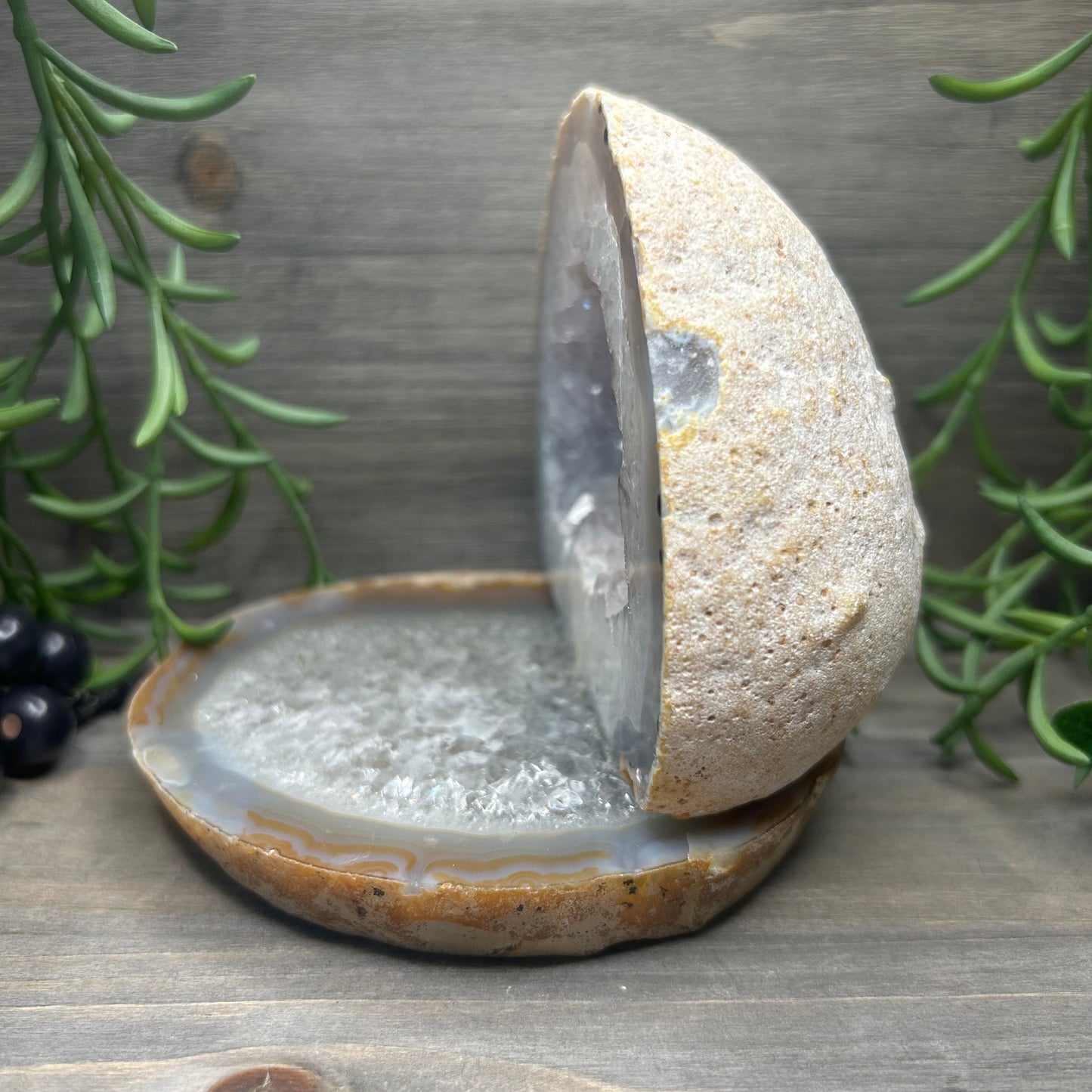 druzy agate trinket plate