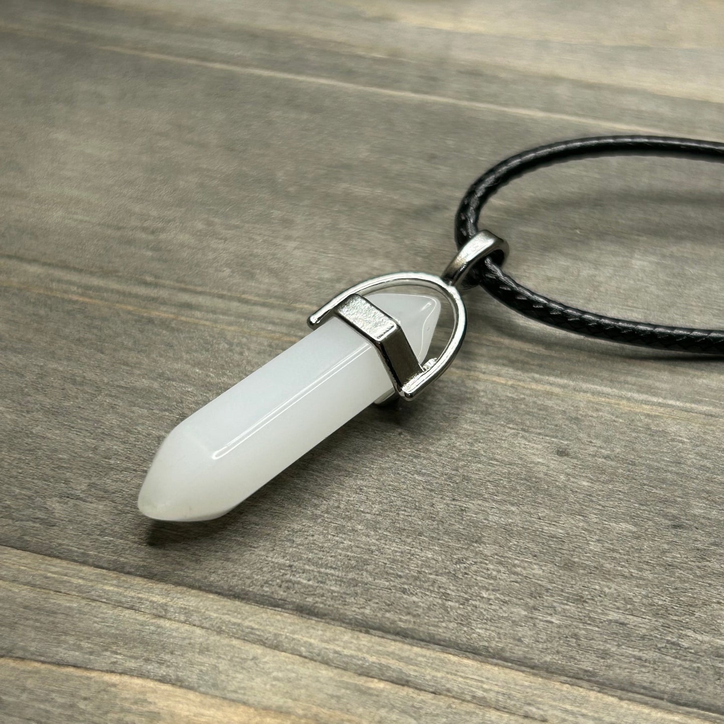 clear quartz point necklace