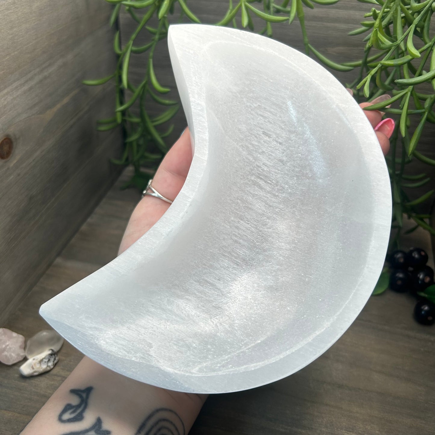 XL selenite moon bowl