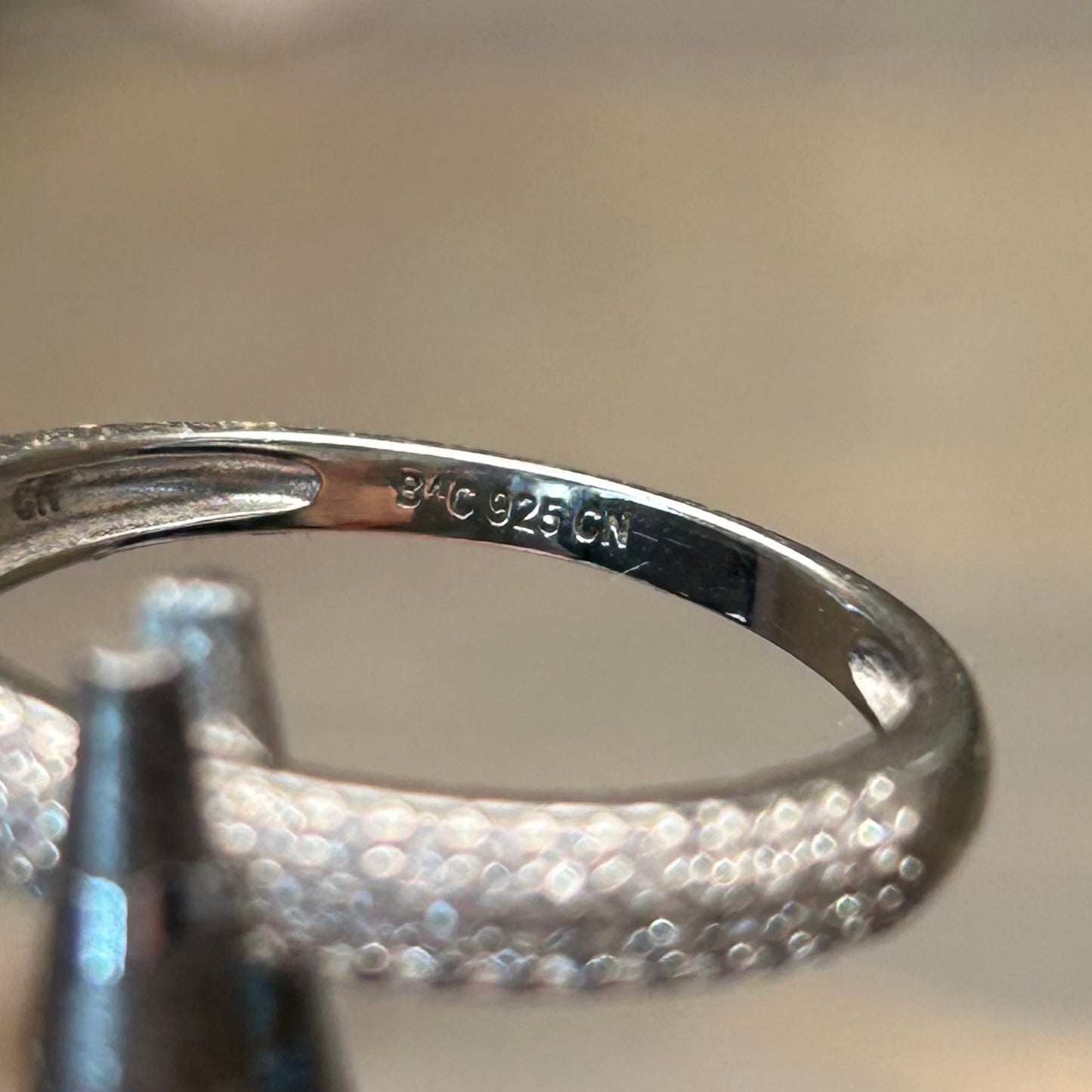 triple row CZ ring (sz 8)
