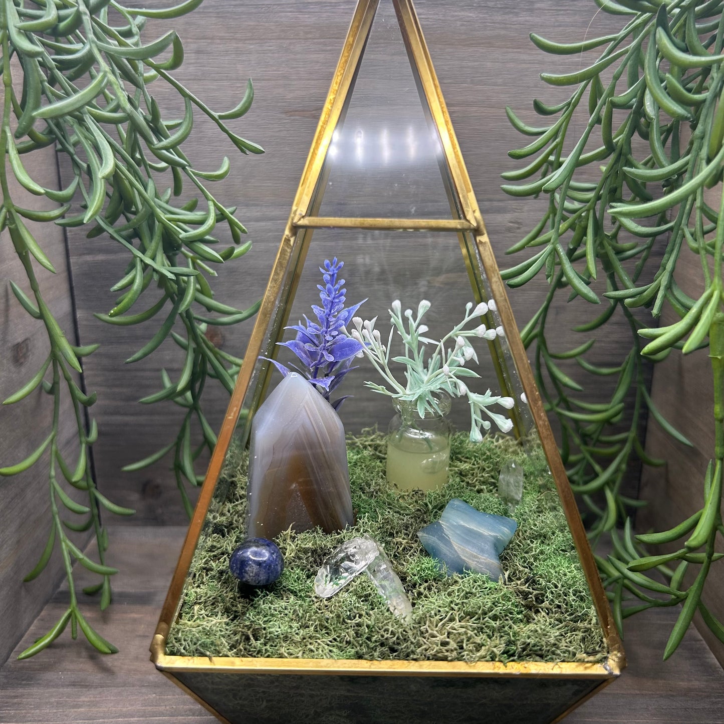 agate+blue onyx terrarium