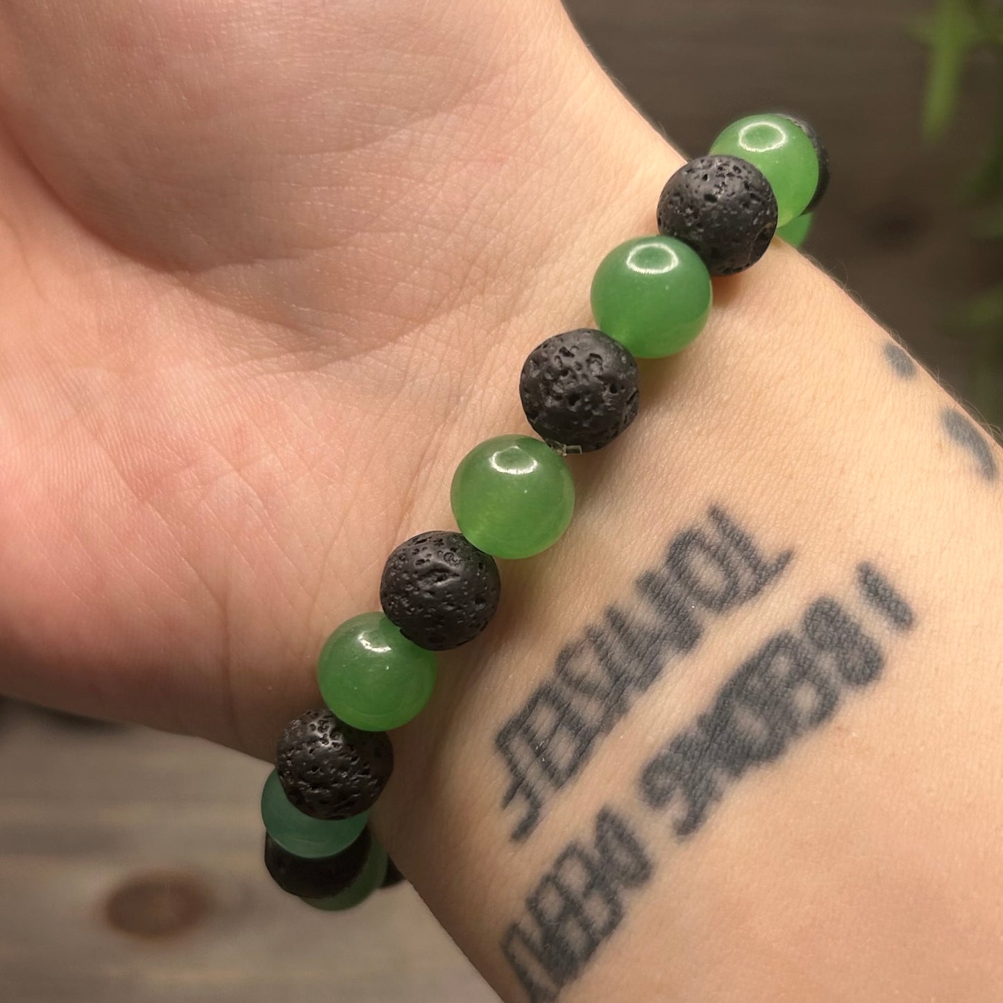 aventurine+lava stone bracelet