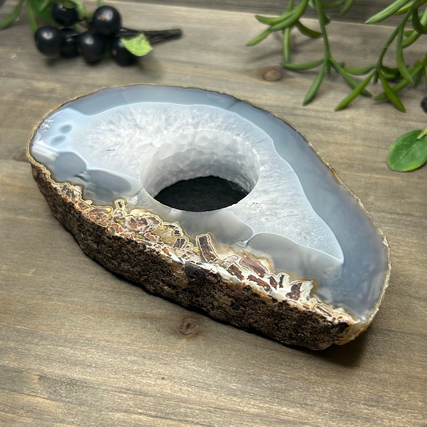 druzy agate tealight/sphere holder
