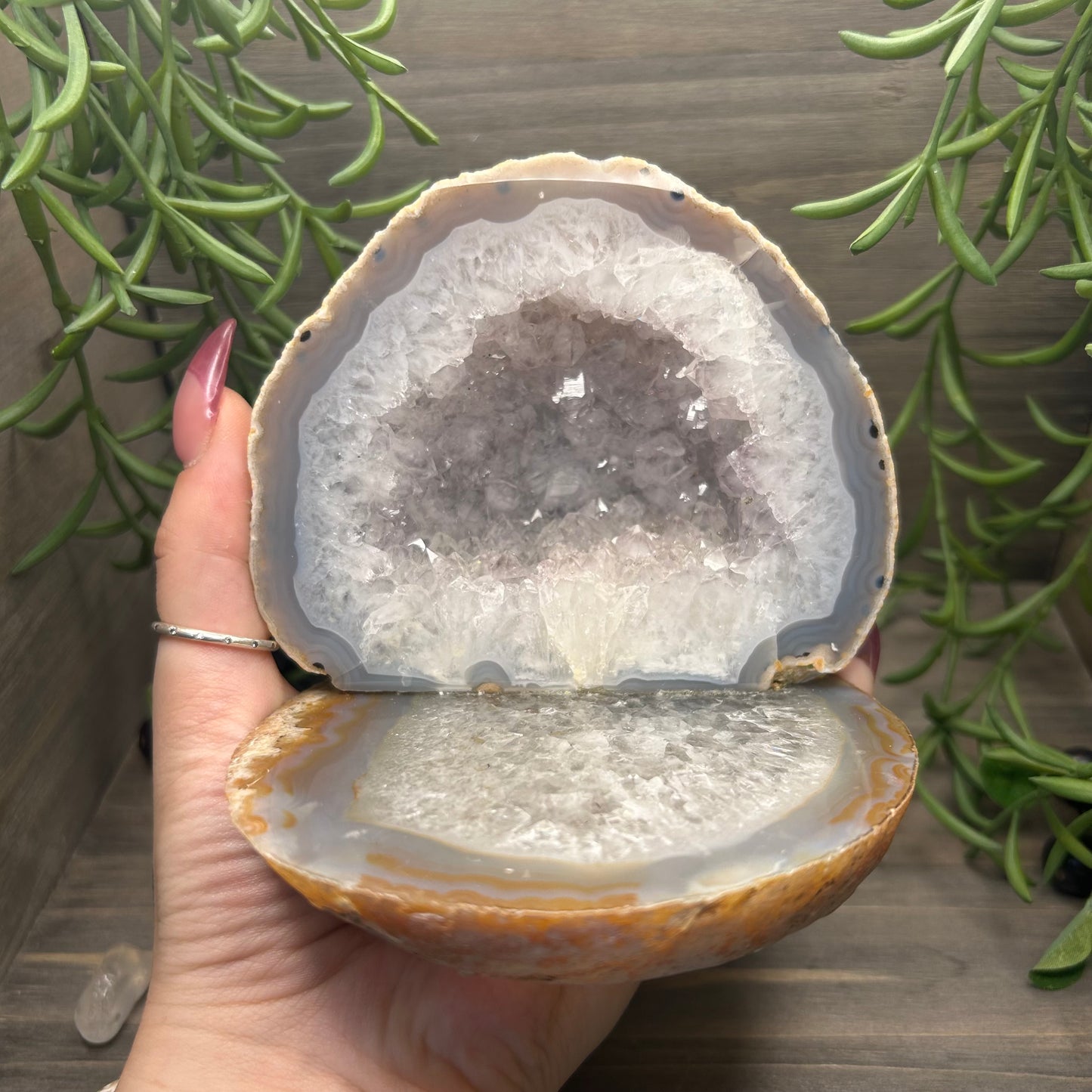 druzy agate trinket plate