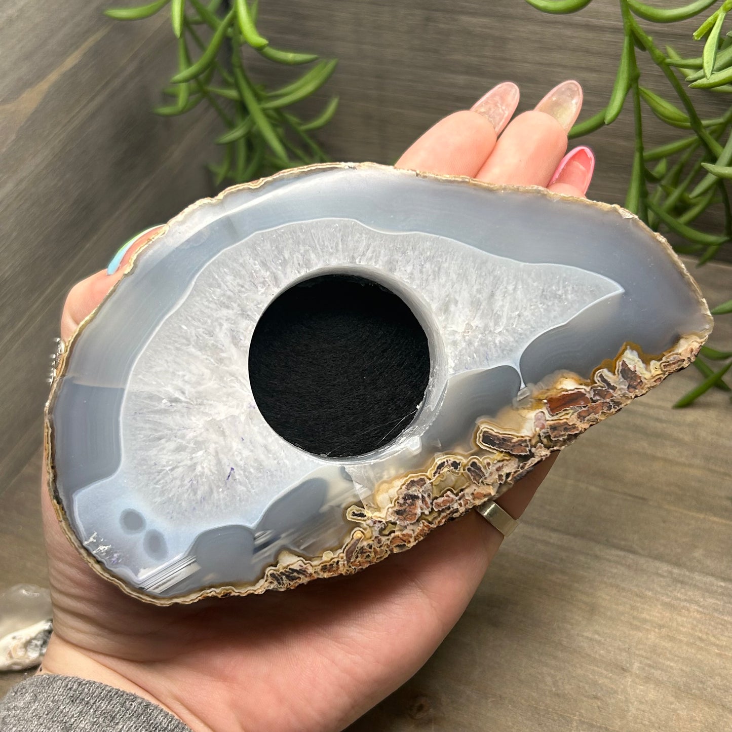 druzy agate tealight/sphere holder
