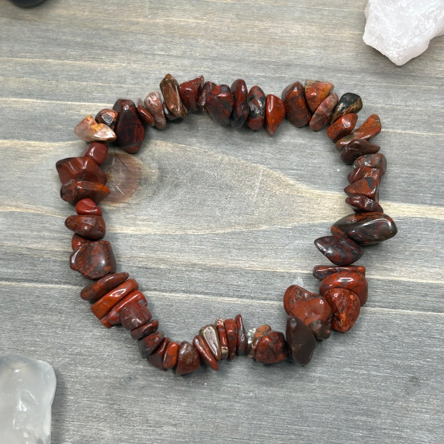 red jasper chip bracelet