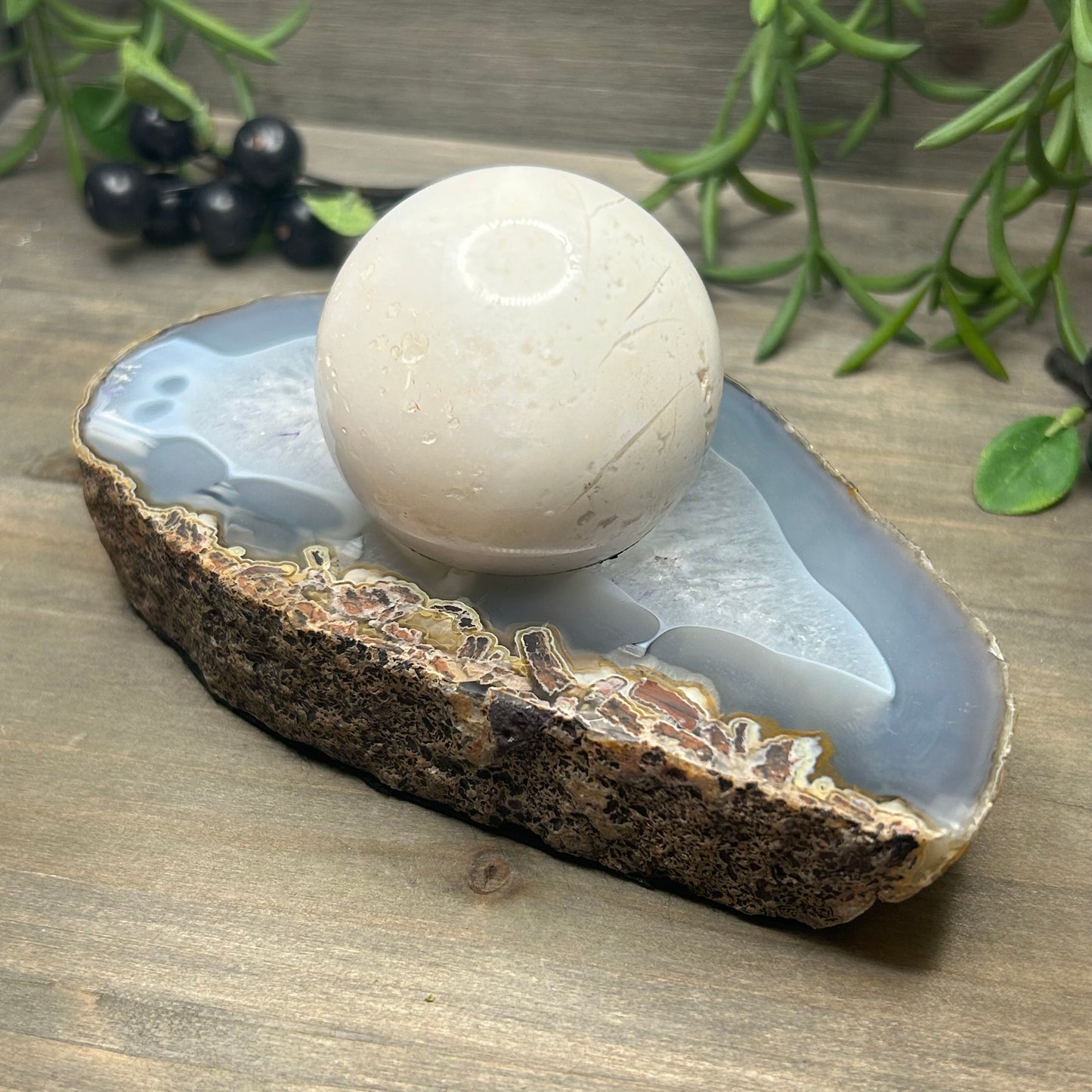 druzy agate tealight/sphere holder