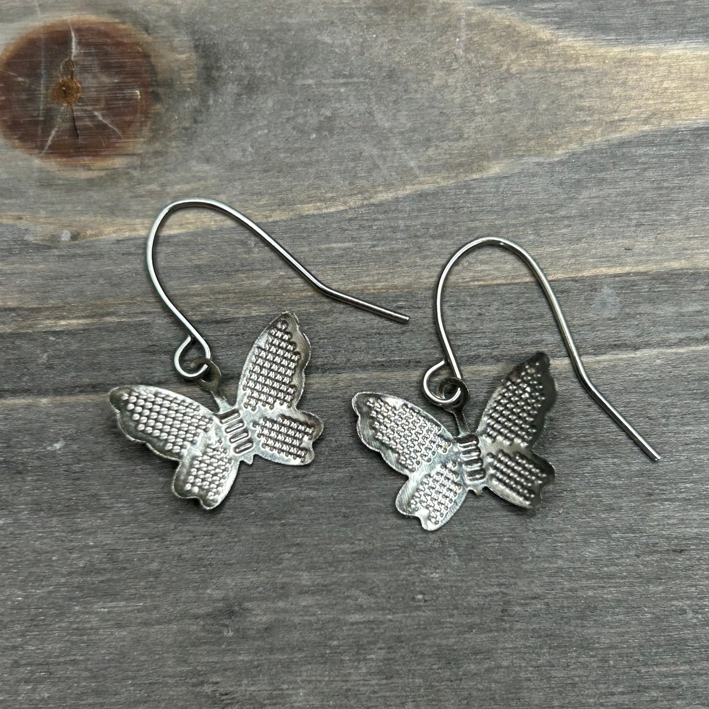silver butterfly dangles