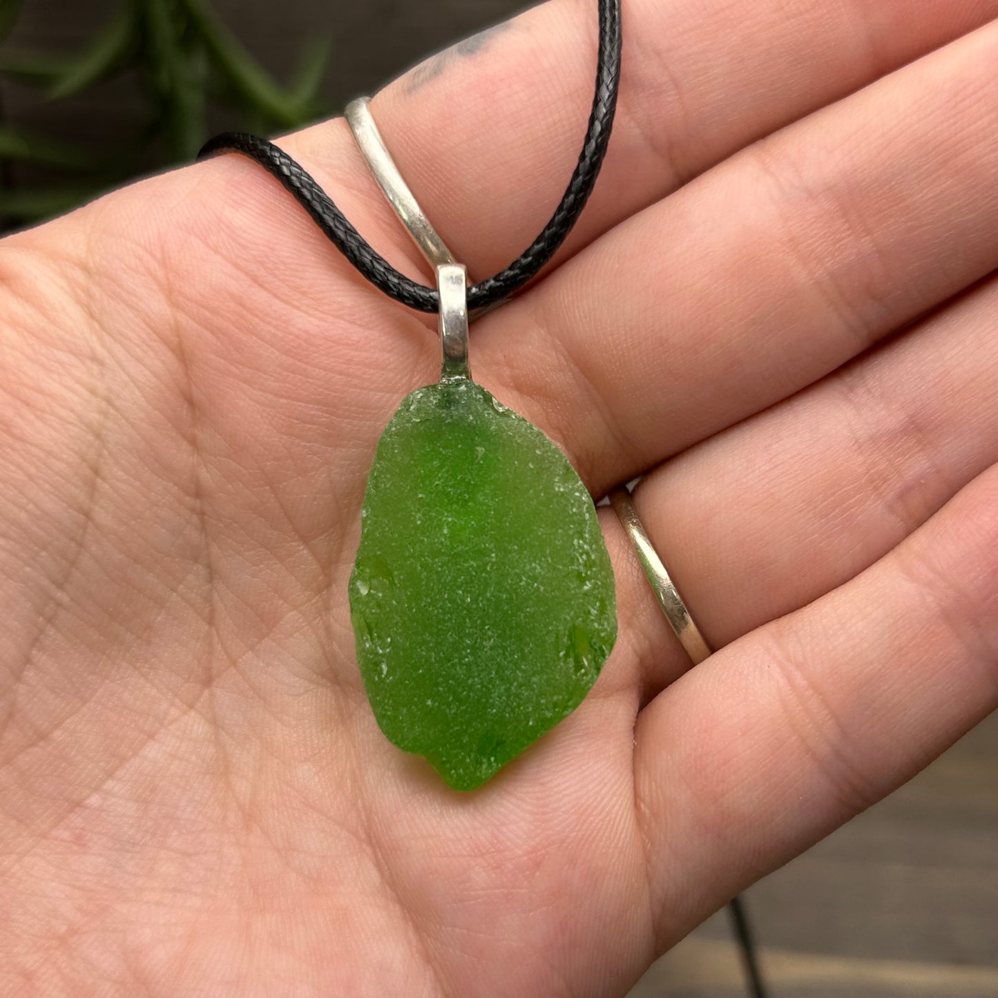 green sea glass necklace
