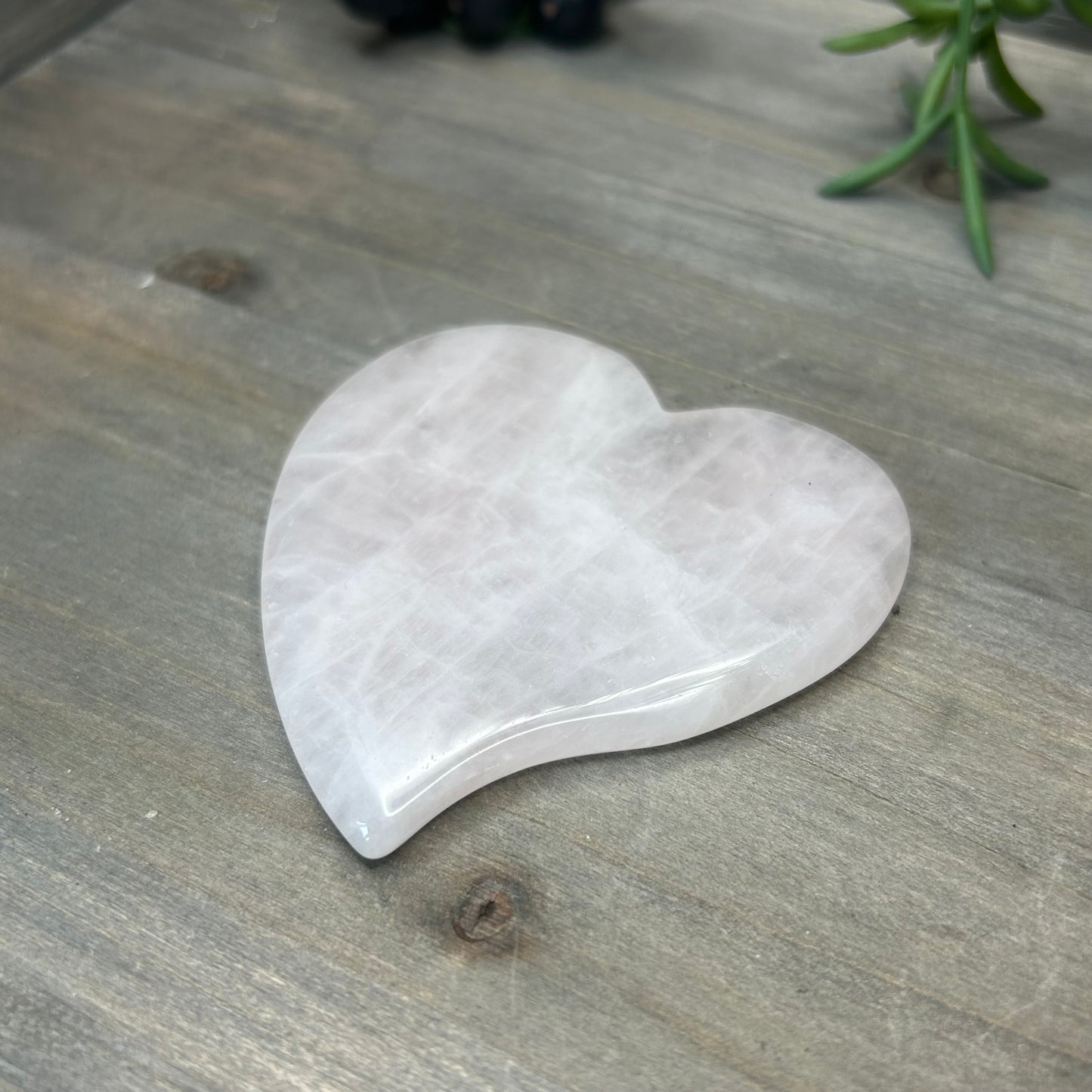 rose quartz heart slab