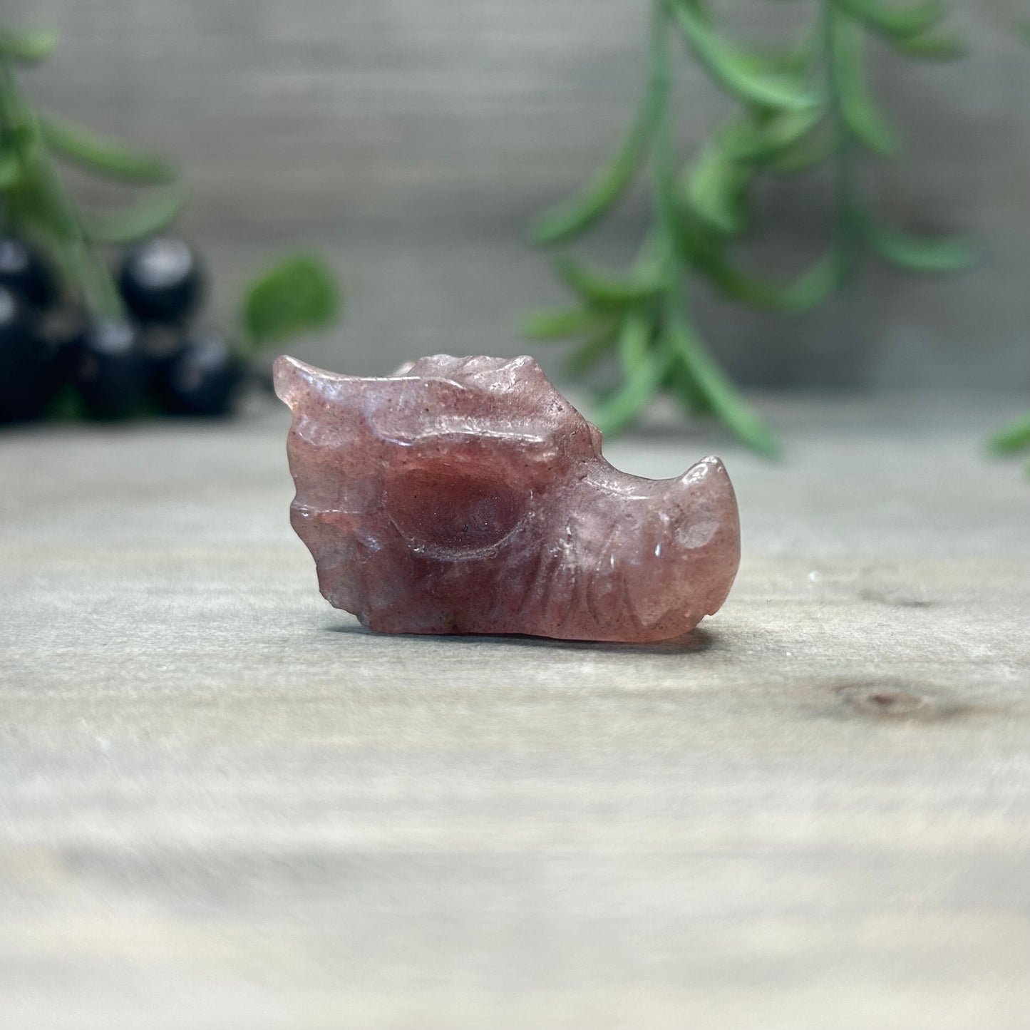 strawberry quartz dragon head