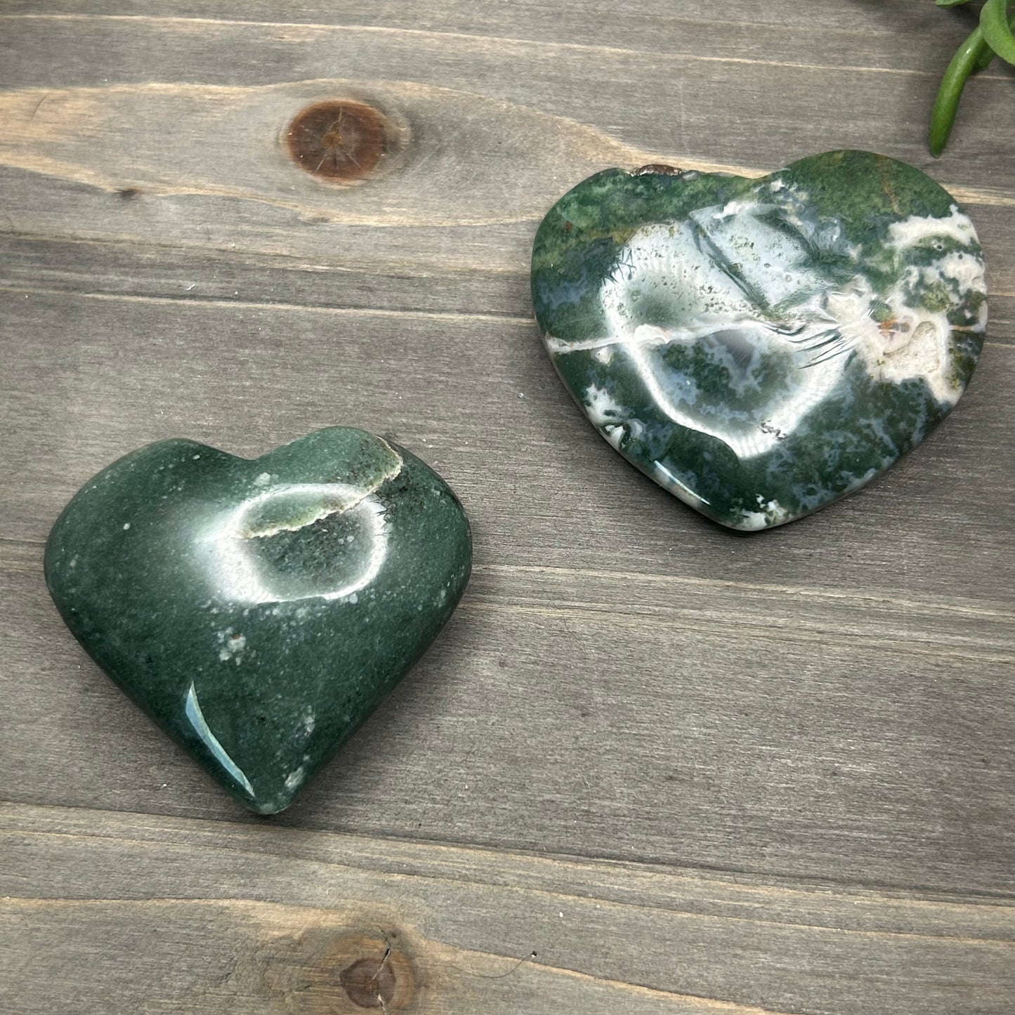 moss agate heart