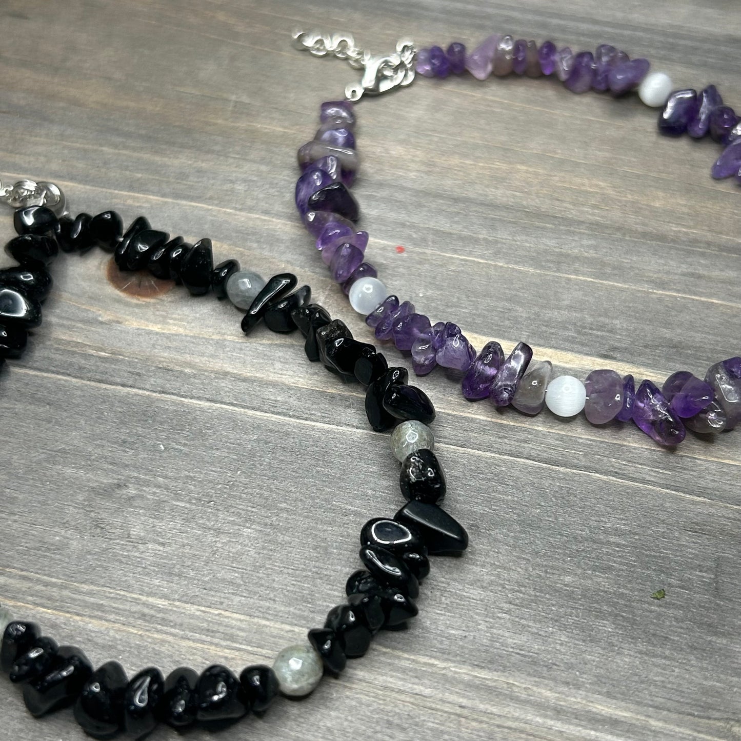 crystal chip anklet