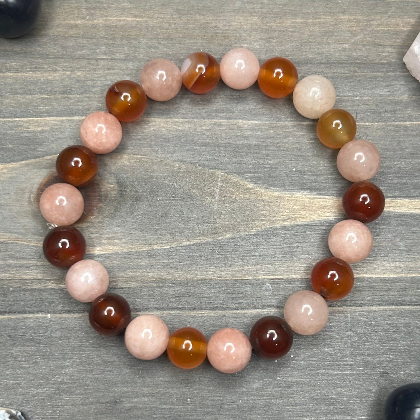 carnelian+sunstone bracelet