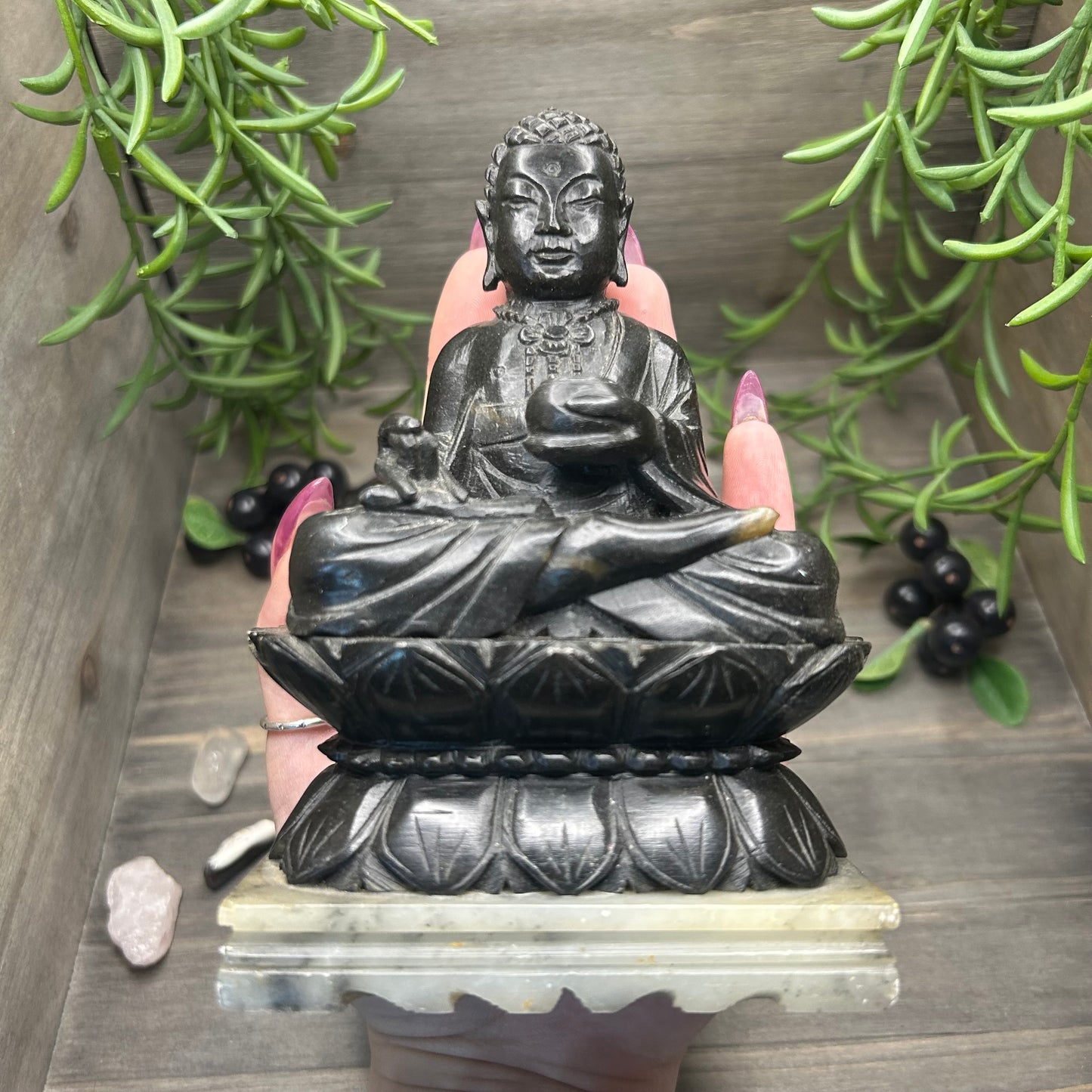 serpentine buddha on jade