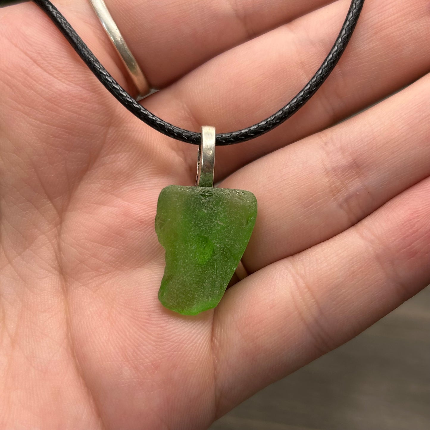green sea glass necklace