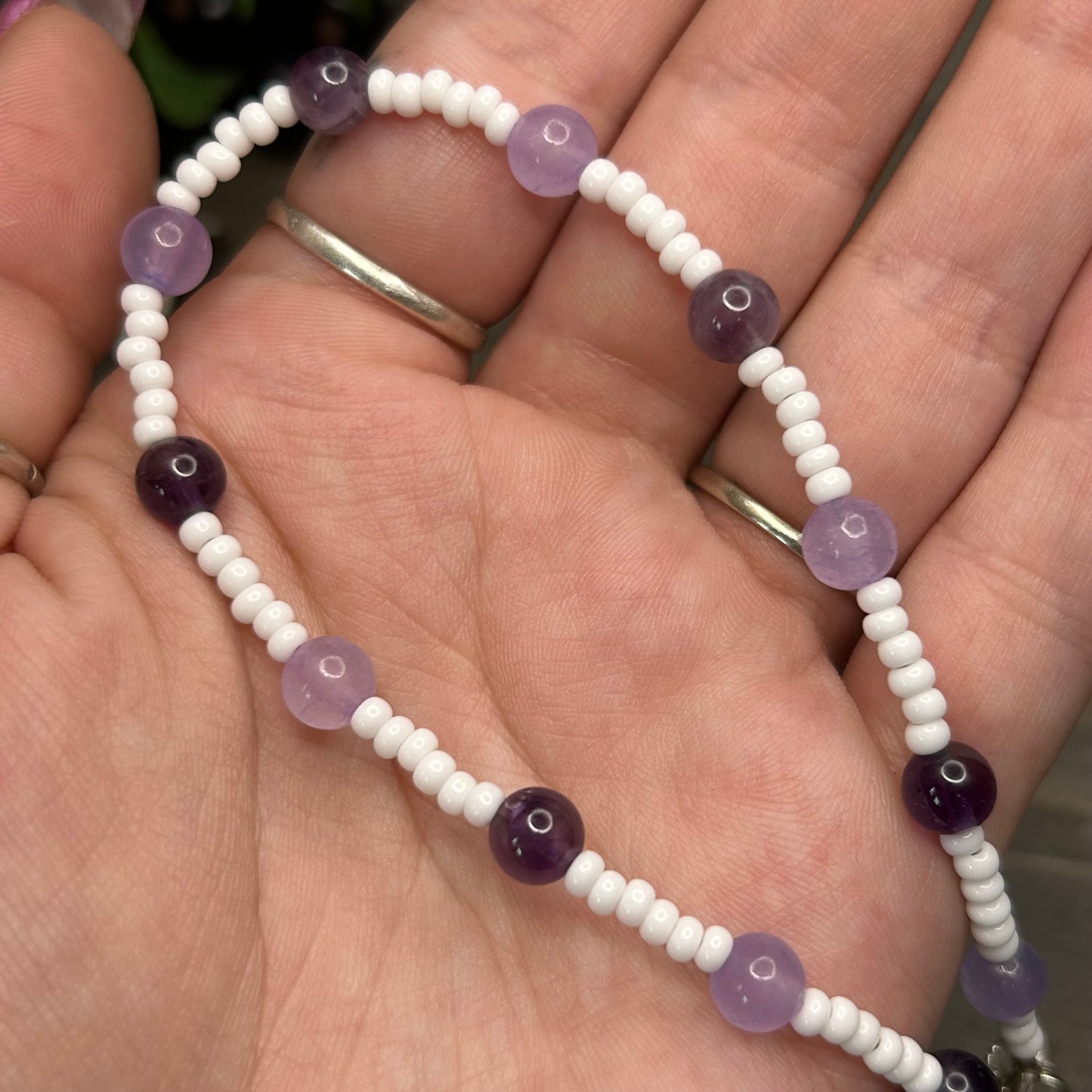 beaded crystal anklet