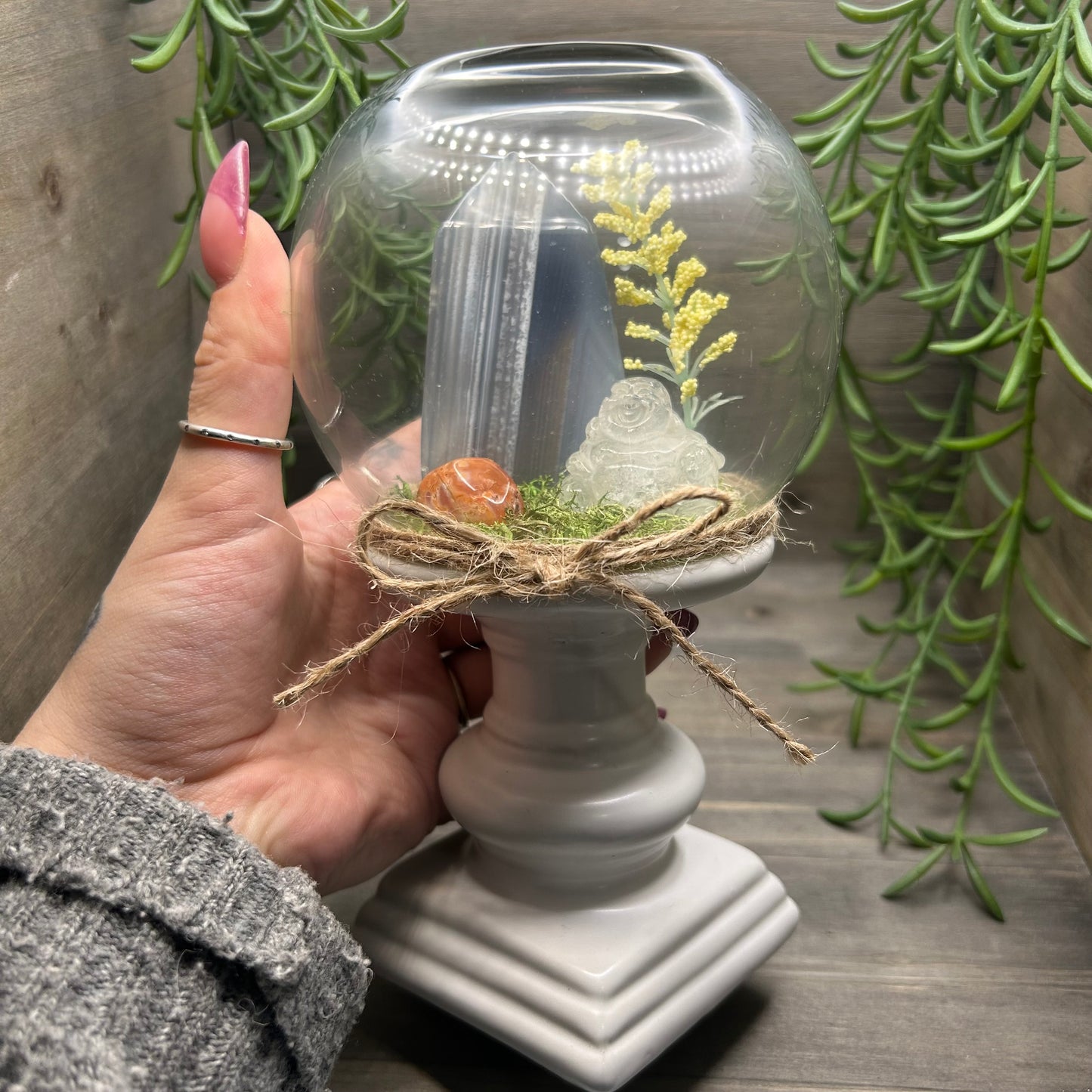 agate+buddha terrarium