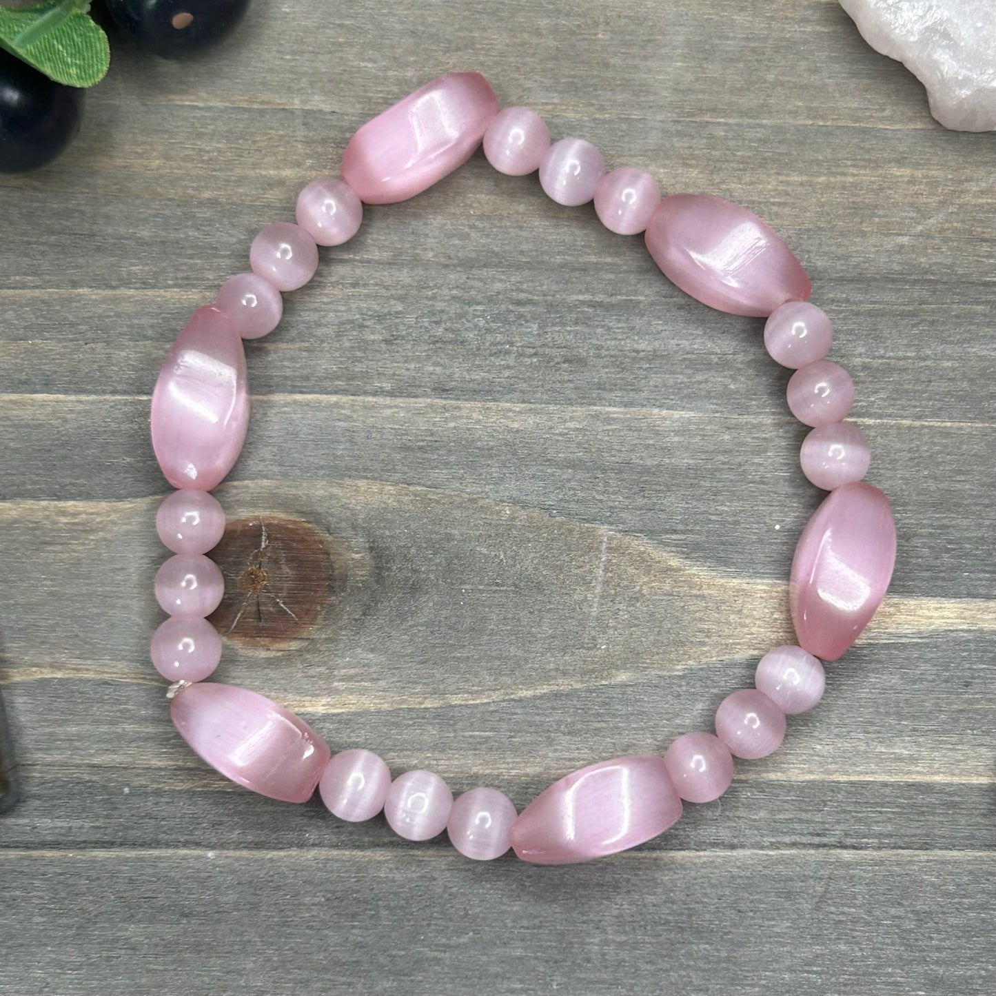 pink cats eye bracelet