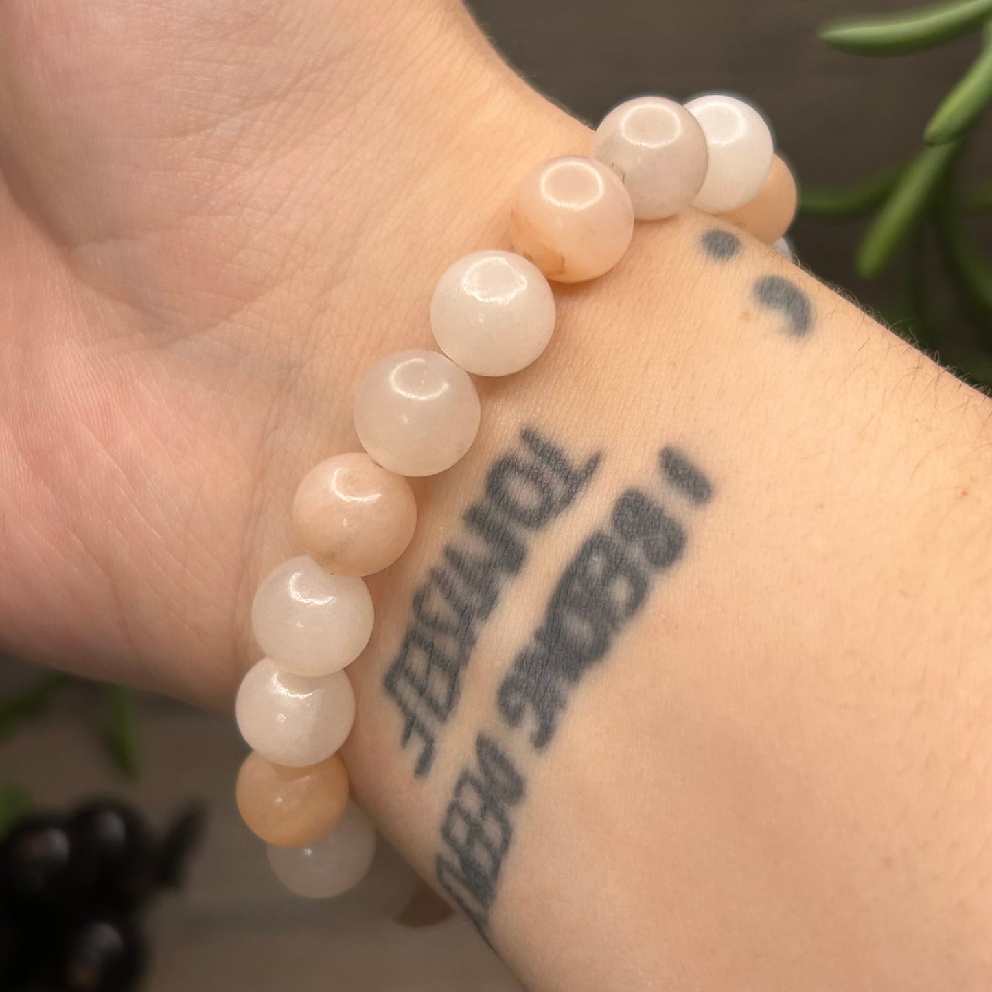 peach calcite bracelet