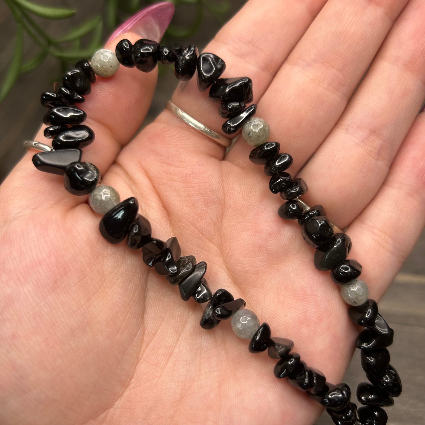 crystal chip anklet