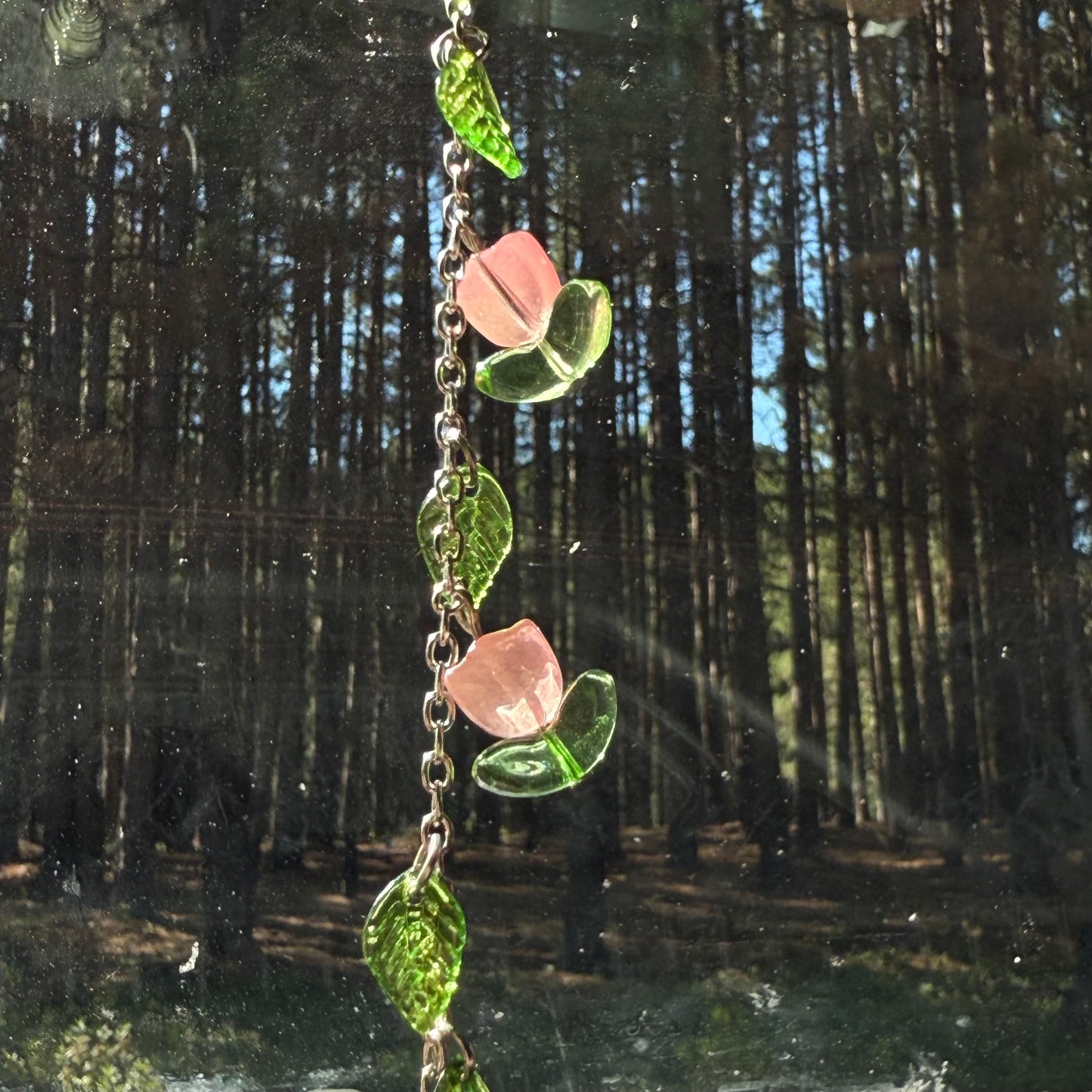 tulips & calcite car charm