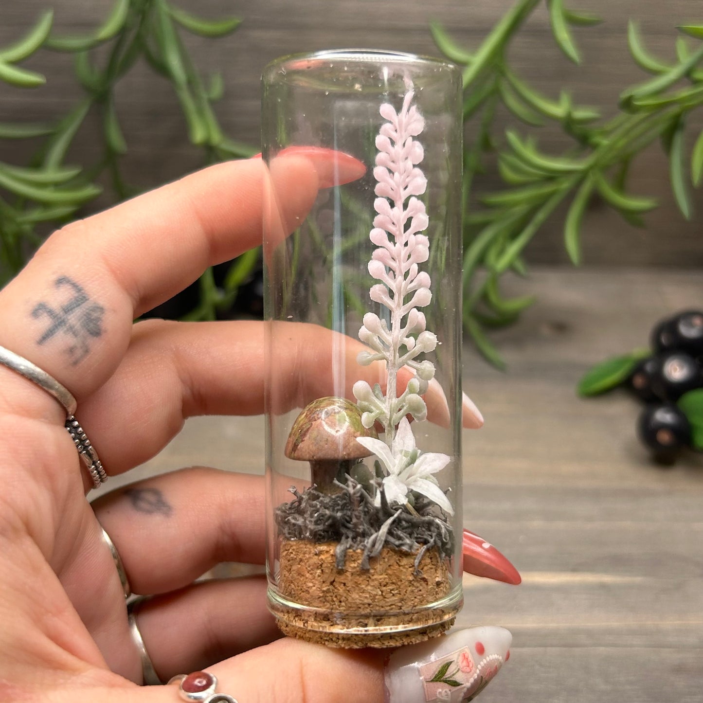 crystal mushroom terrarium