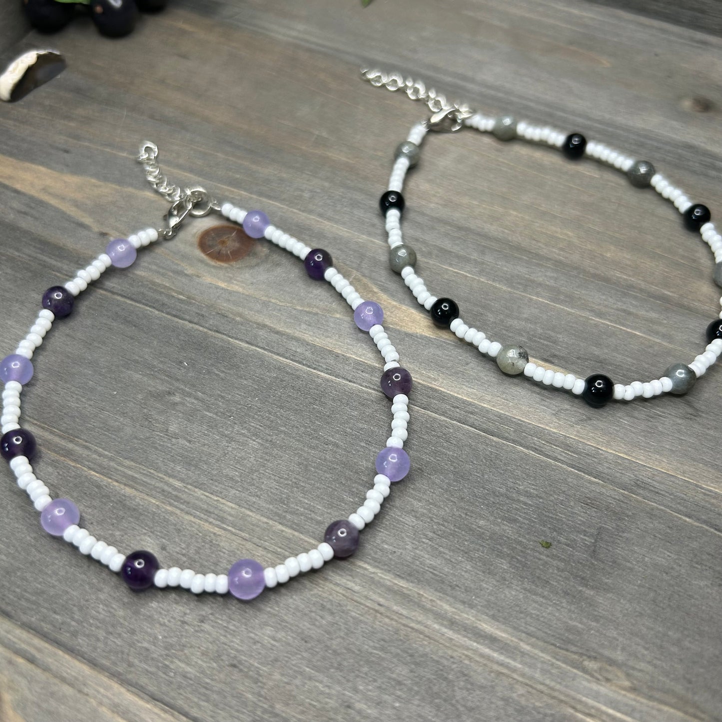 beaded crystal anklet
