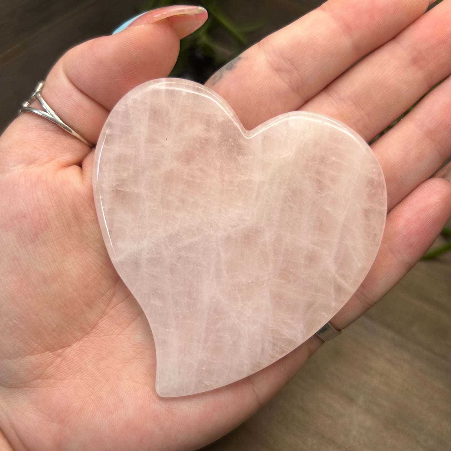 rose quartz heart slab