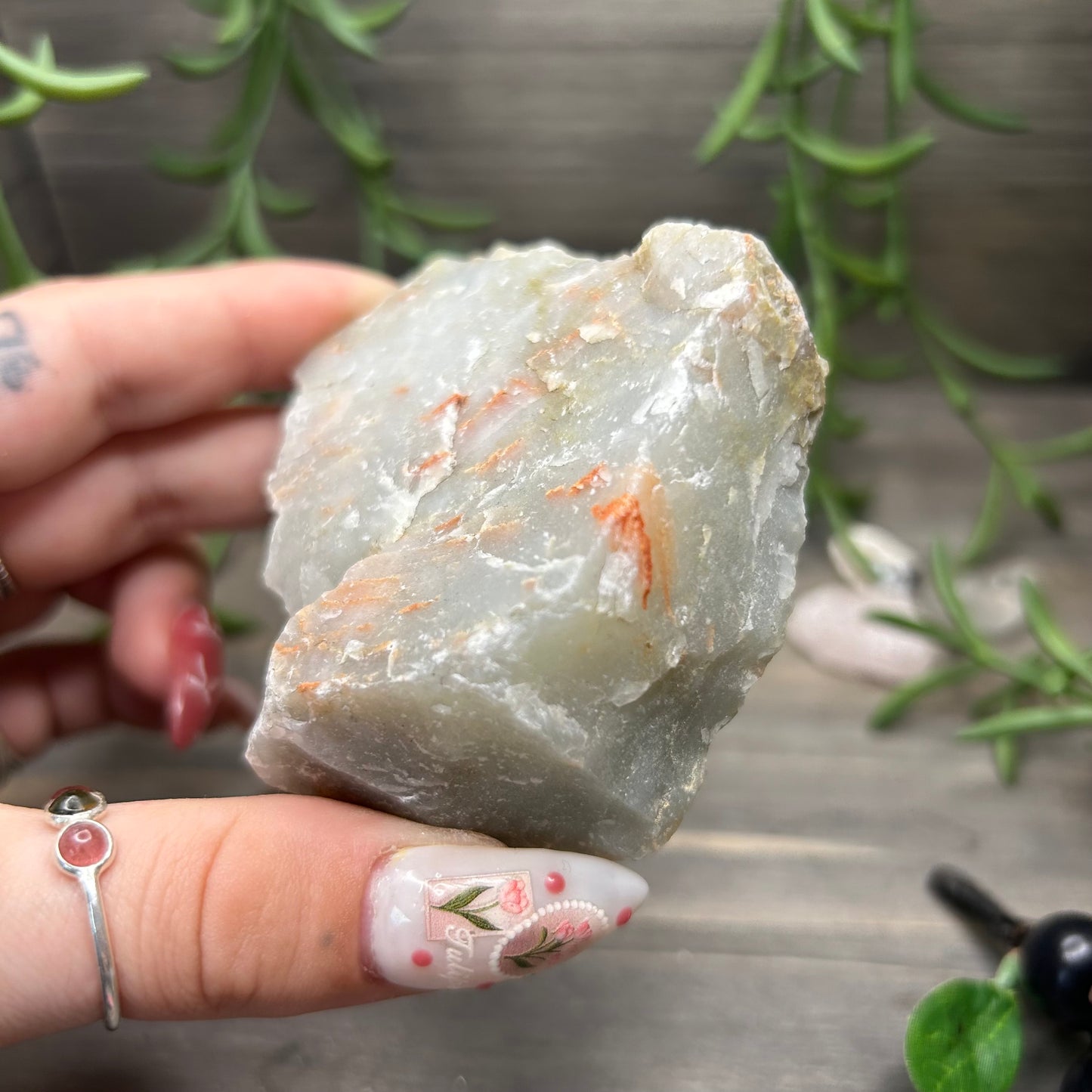 raw iron in chalcedony
