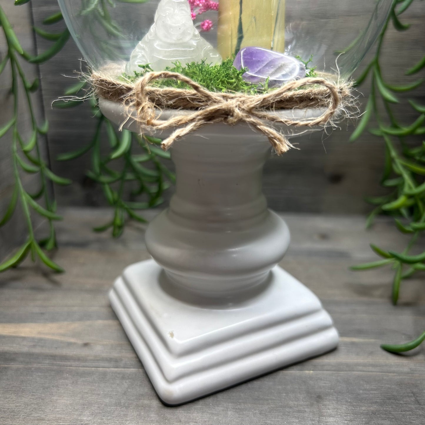 yellow fuchsite+buddha terrarium