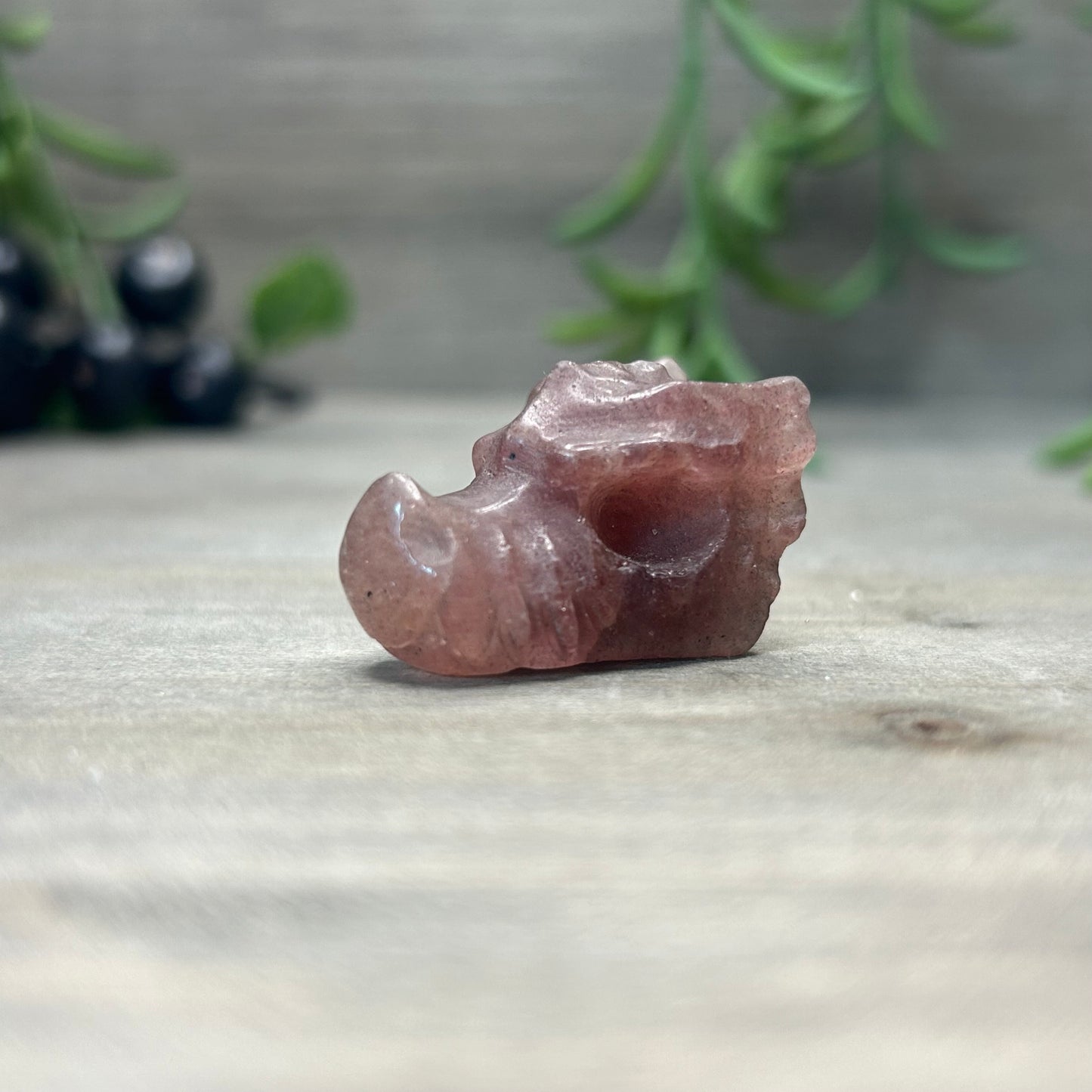 strawberry quartz dragon head