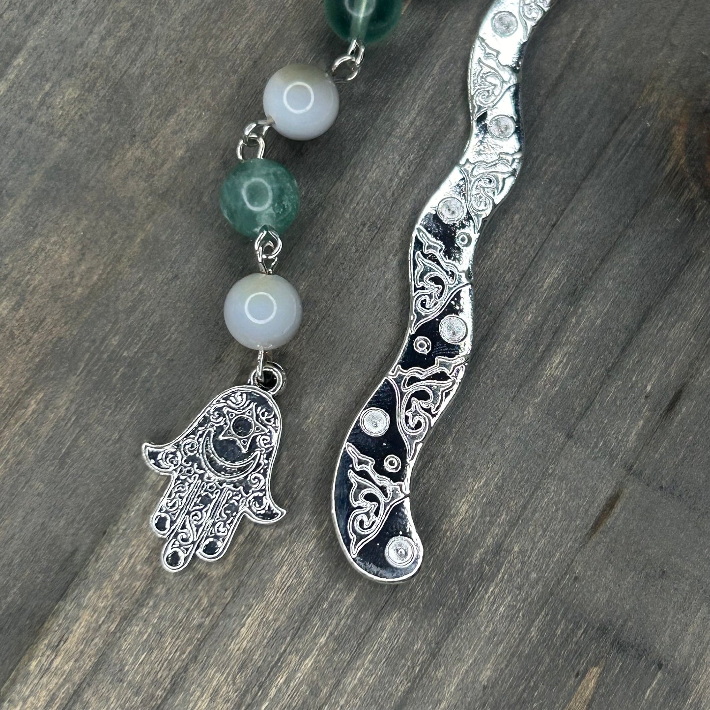 fluorite + agate bookmark