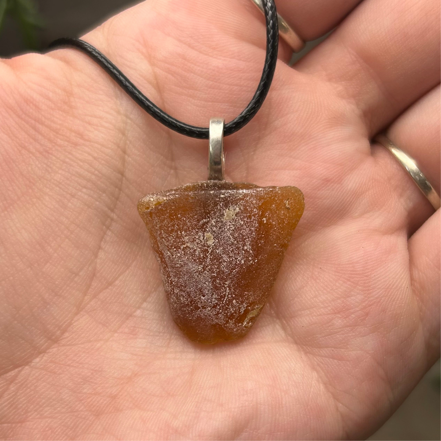 brown sea glass necklace