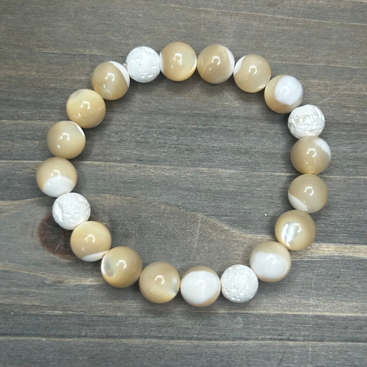 shell+lava stone bracelet