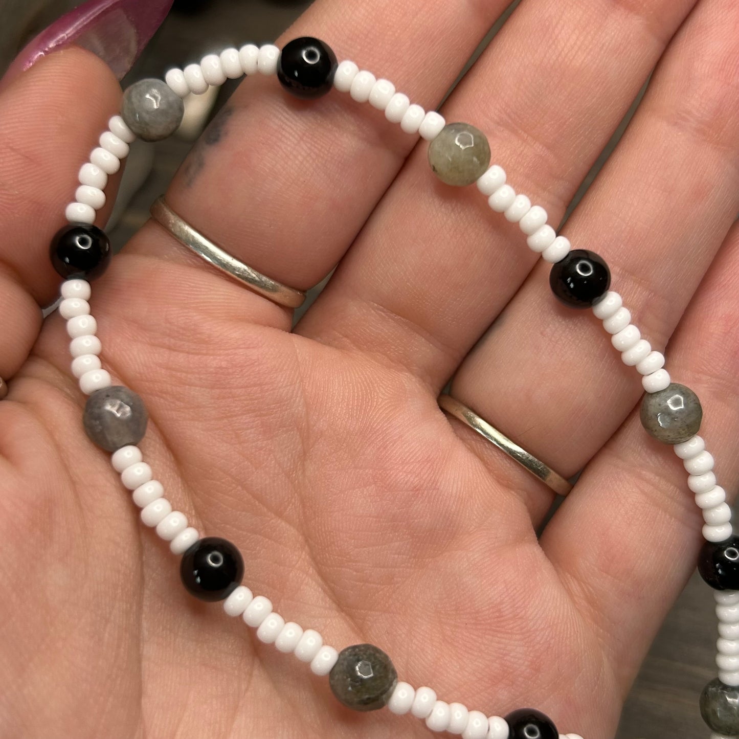 beaded crystal anklet