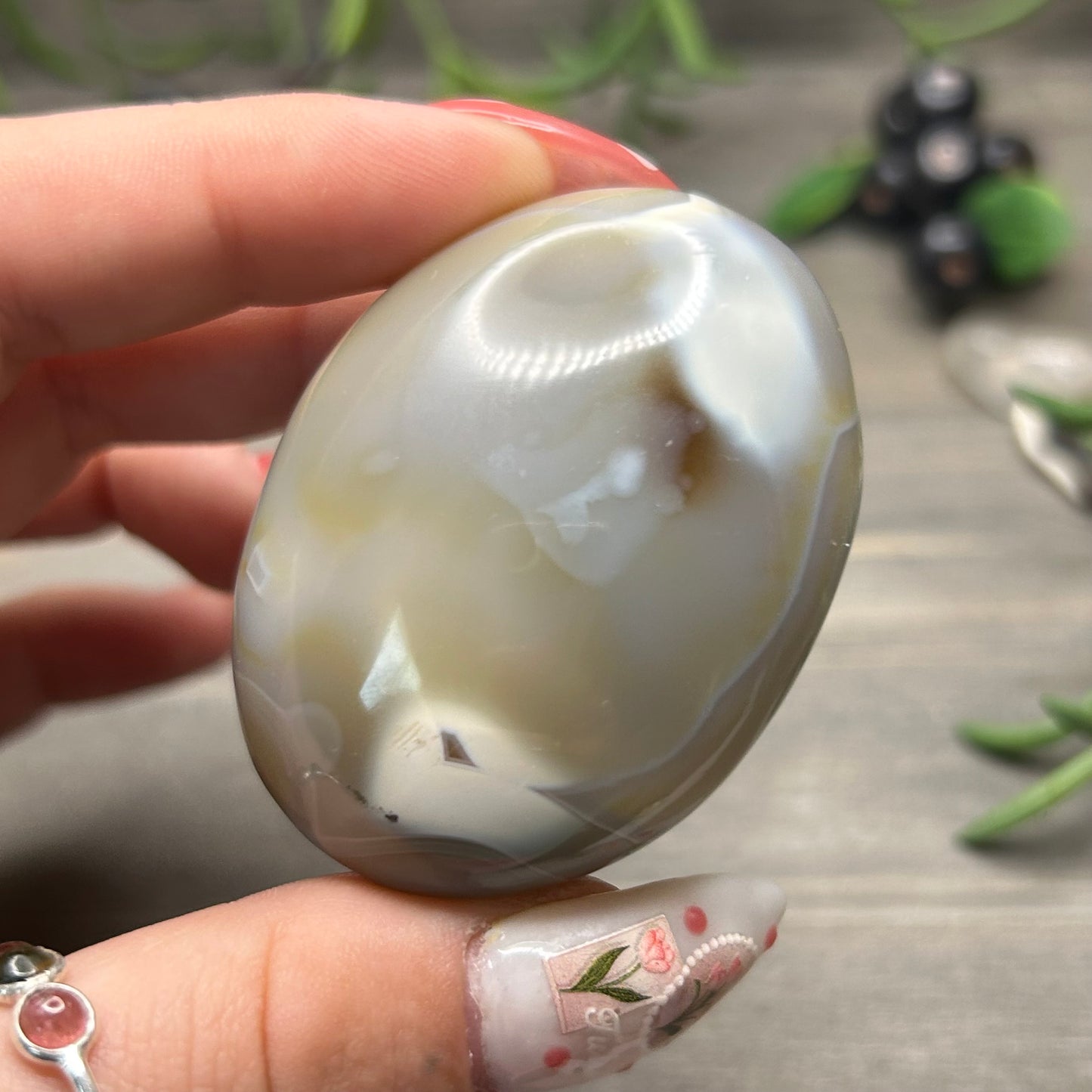 orca agate palm stone