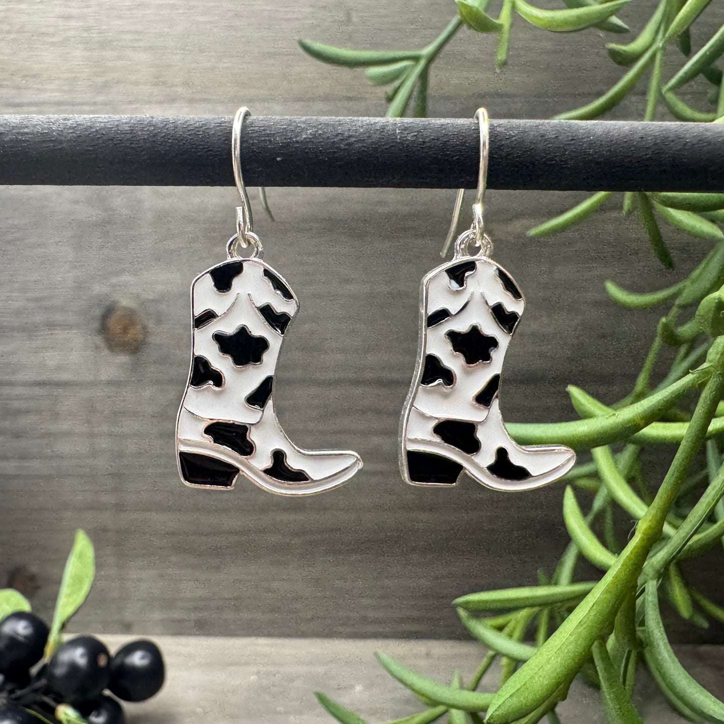 cow print dangles