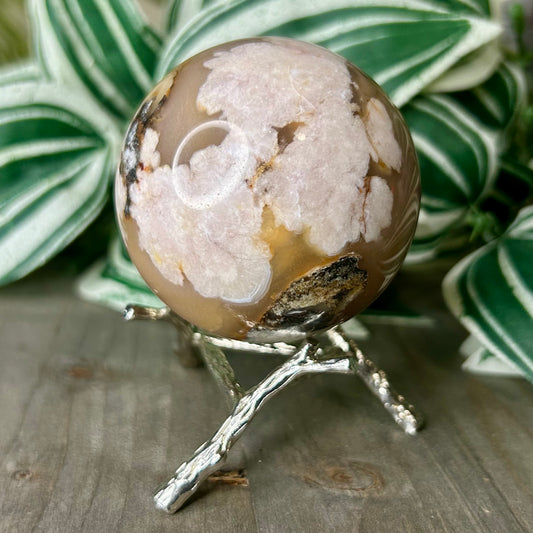 flower agate sphere