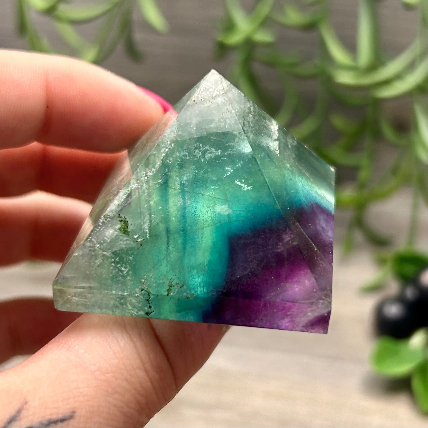 rainbow fluorite pyramid