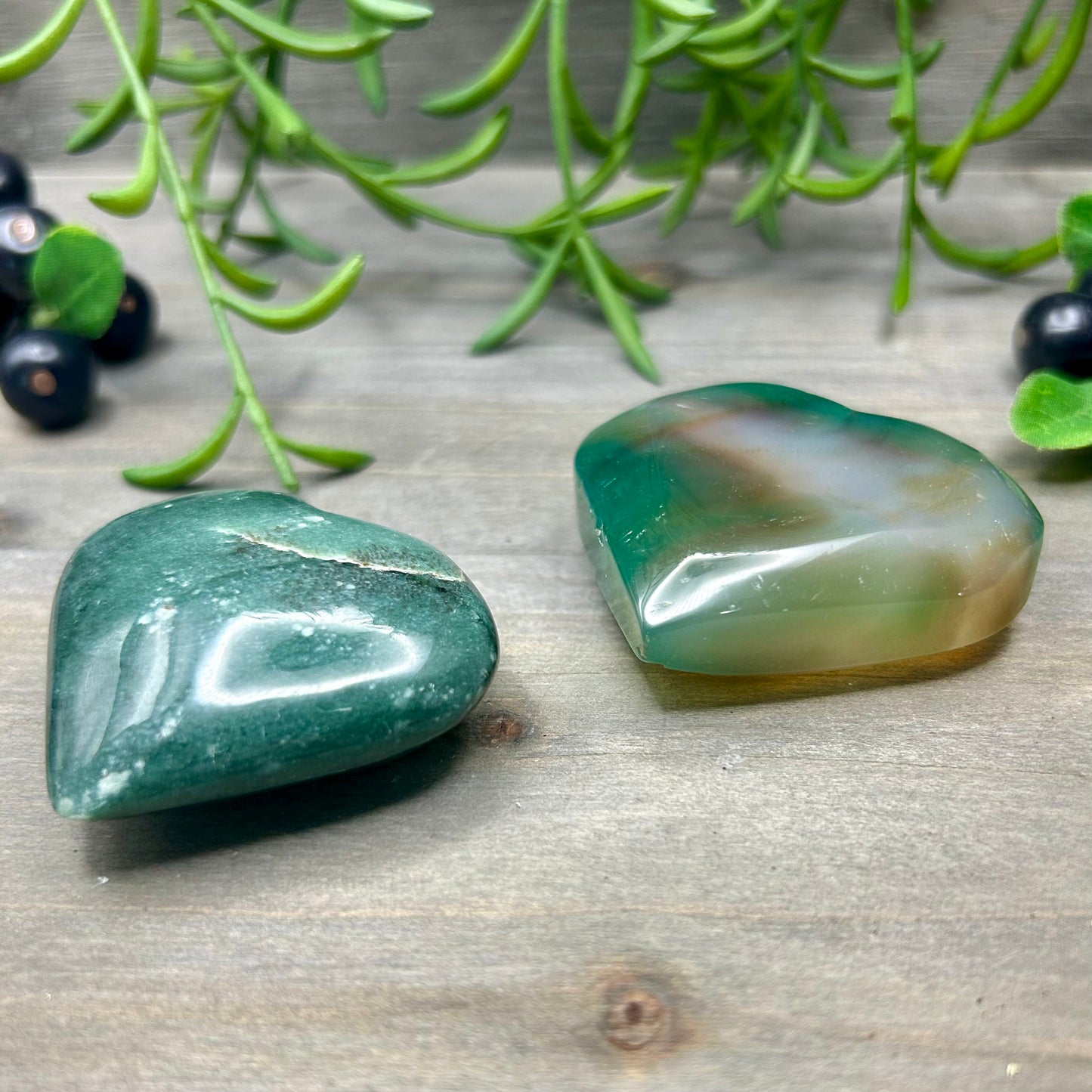 moss agate heart