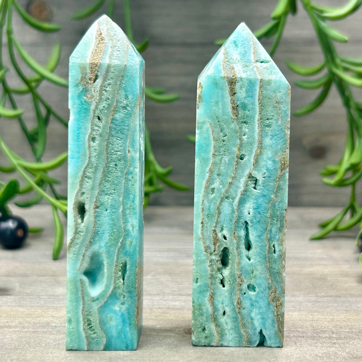 blue aragonite tower