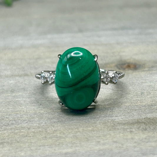 malachite ring (S925)