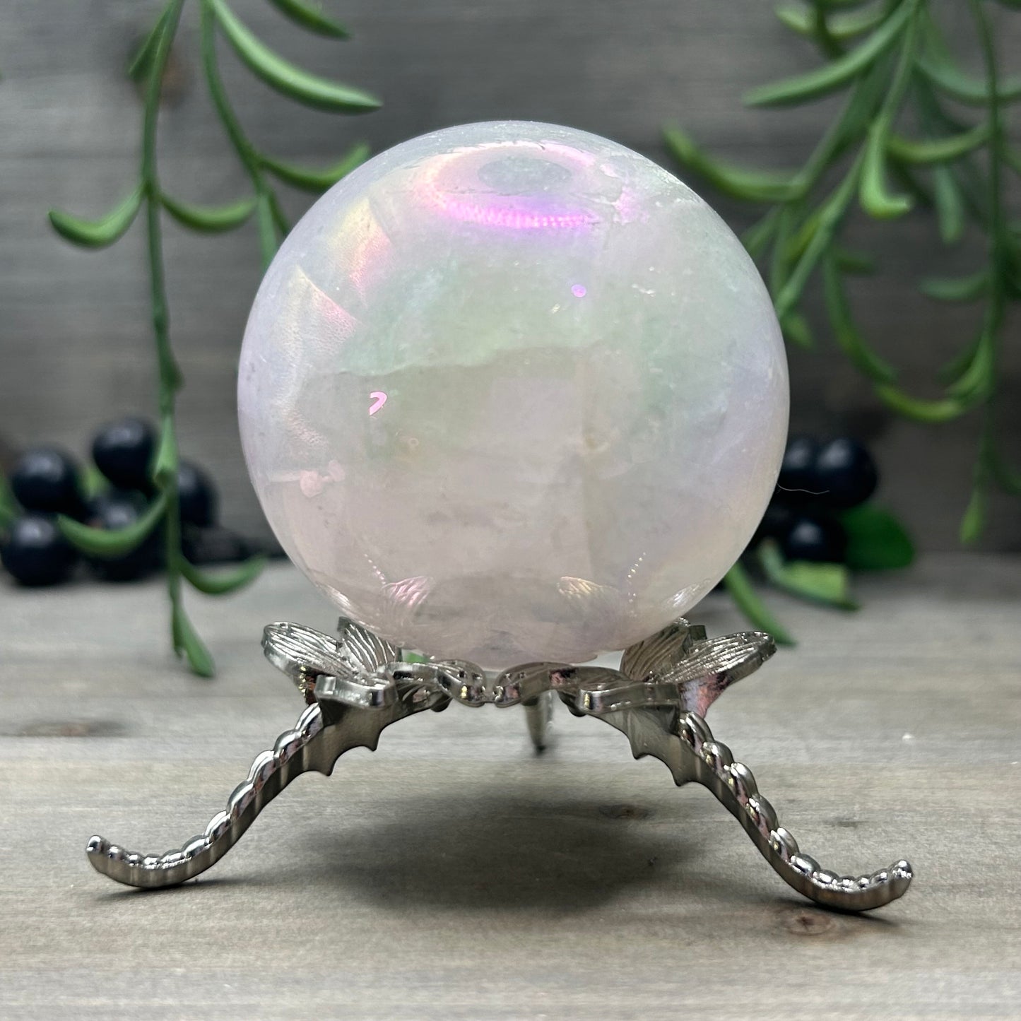 aura rose quartz sphere