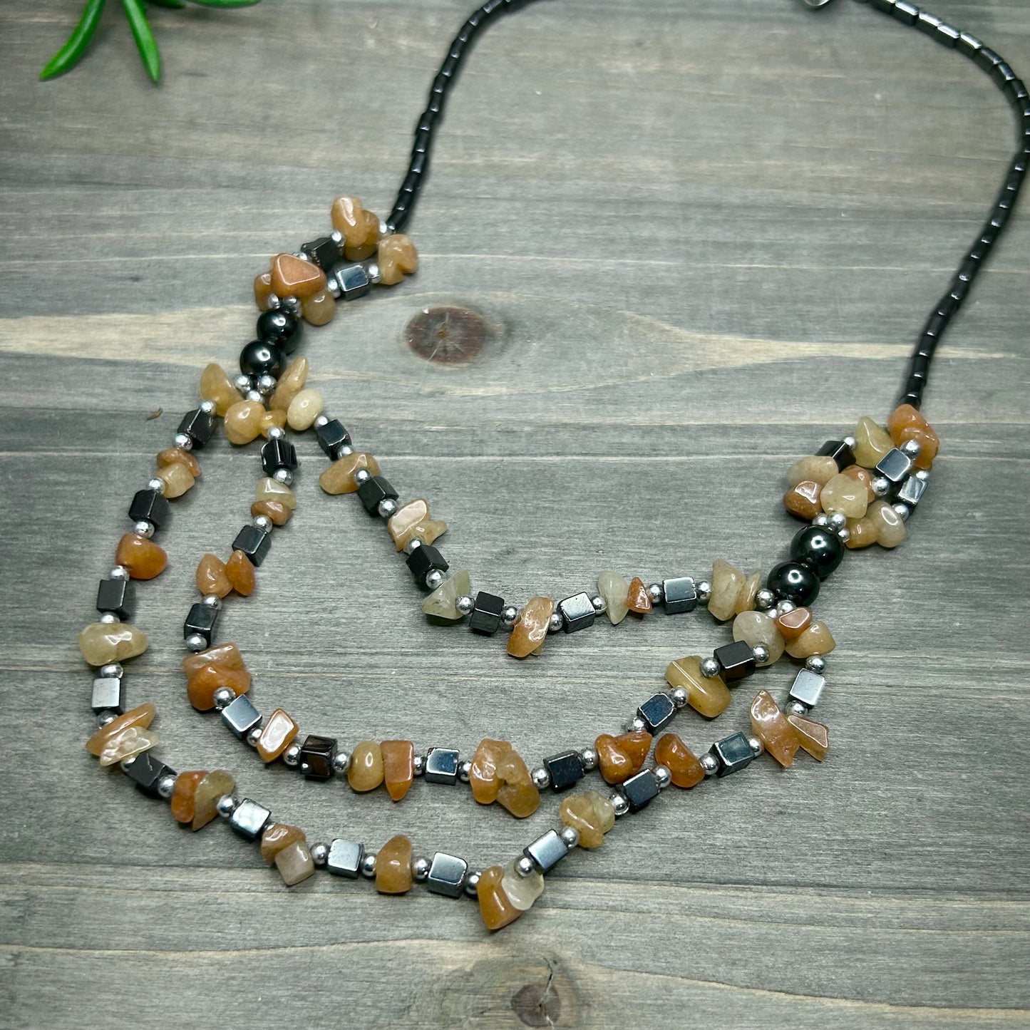 carnelian & hematite necklace