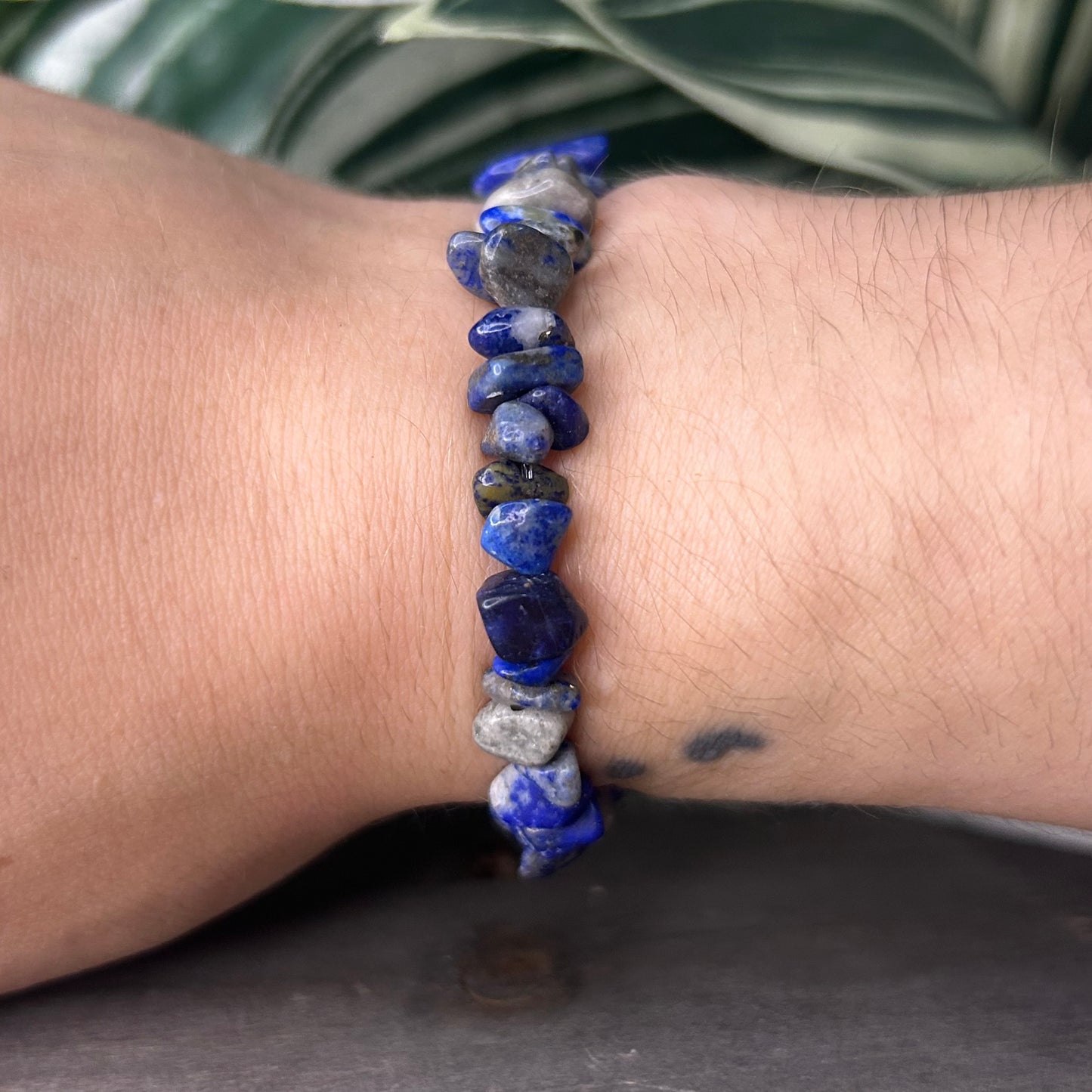 lapis lazuli chip bracelet