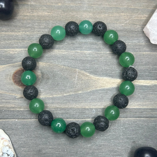 aventurine+lava stone bracelet