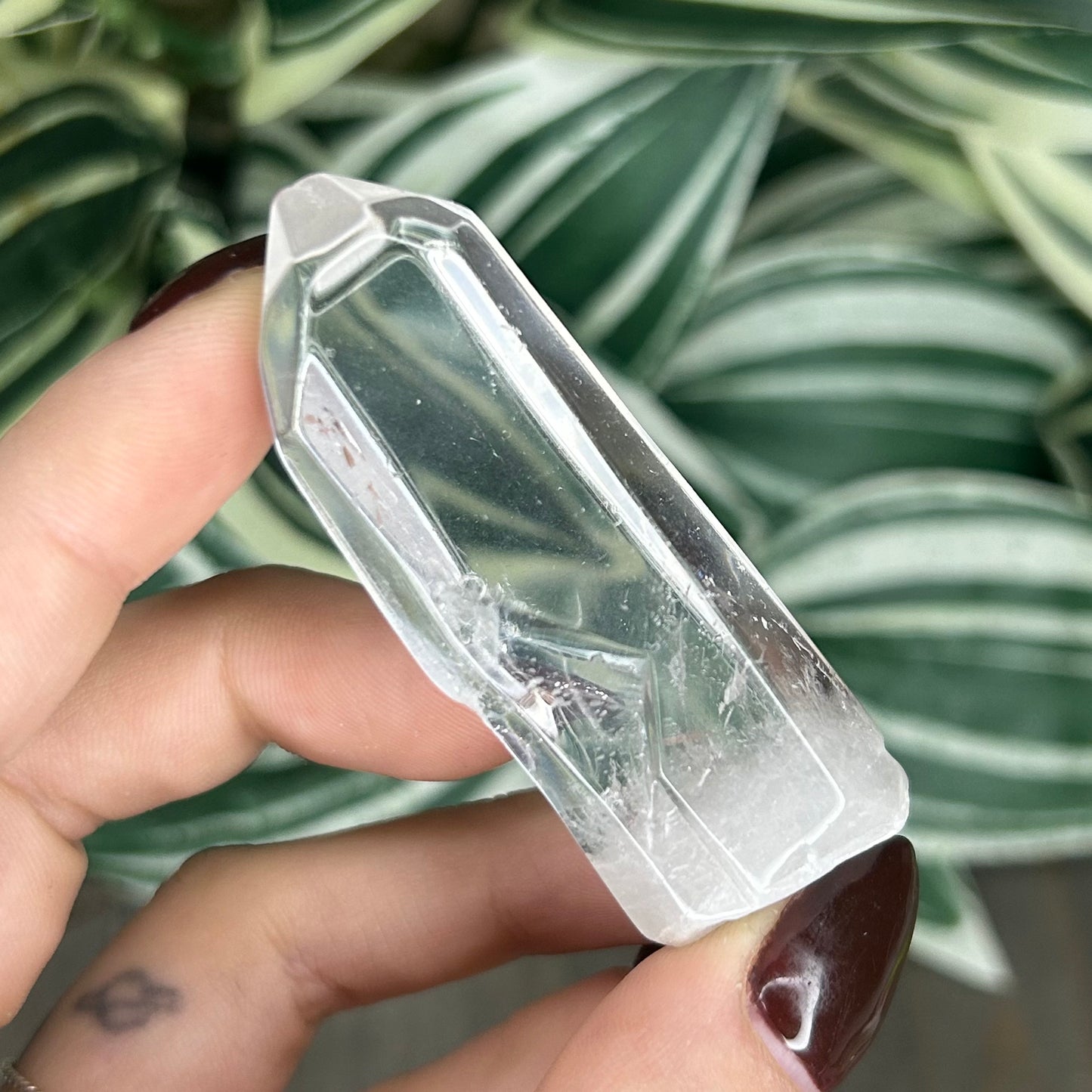 polished clear quartz point